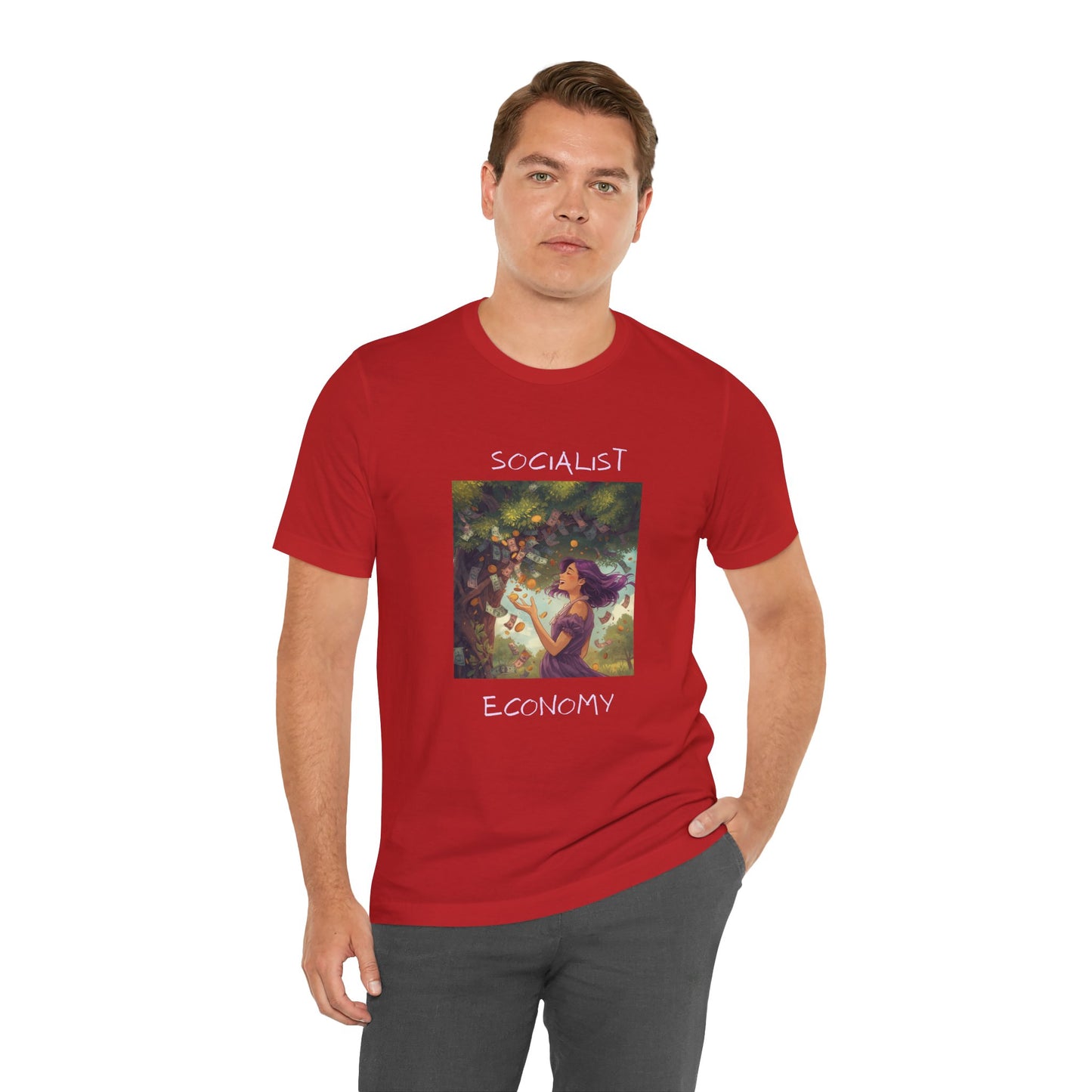 Socialist Economy Graphic Tee — Whimsical Nature Illustration T-Shirt
