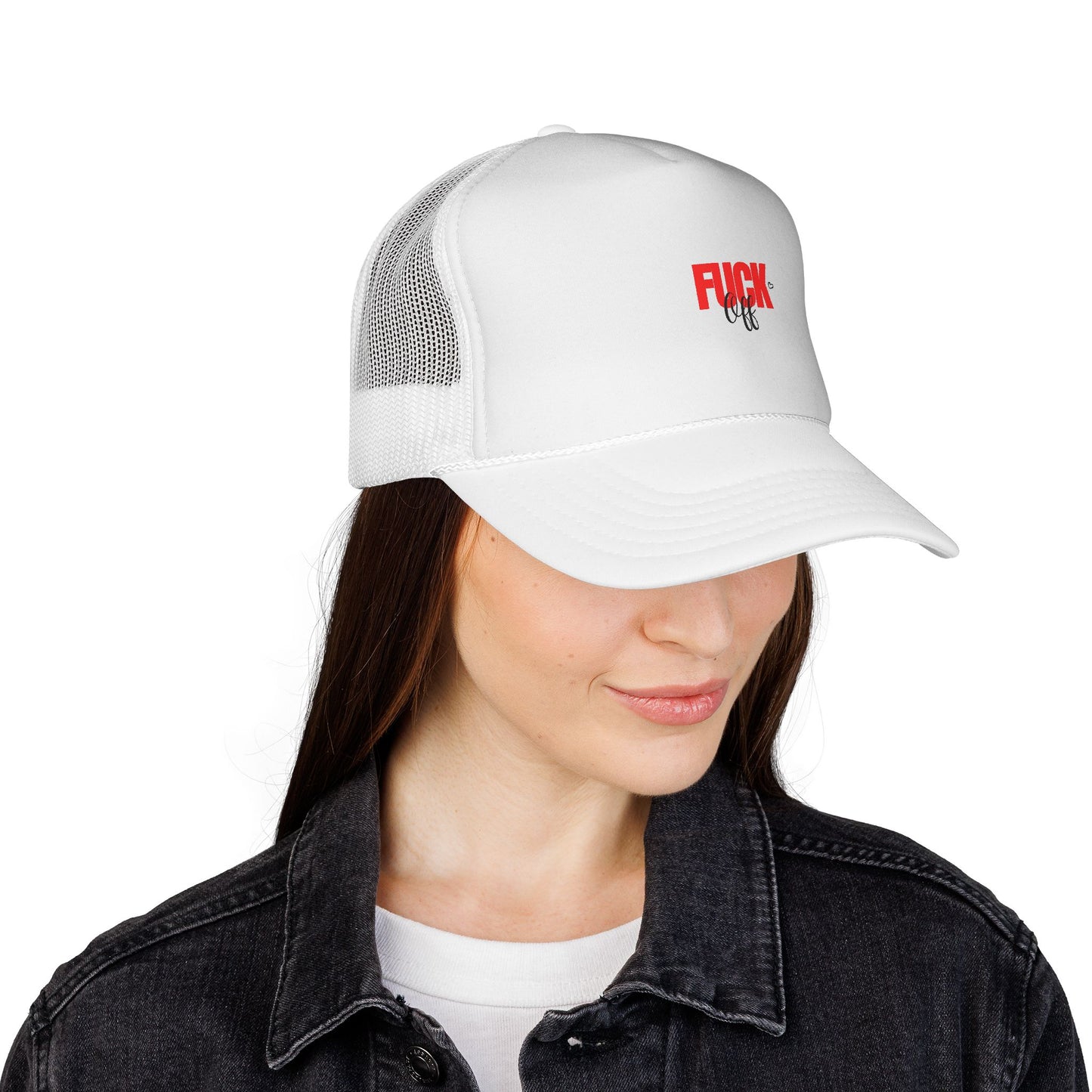 Trucker Cap — Distressed Red 'F***' Logo Mesh Hat