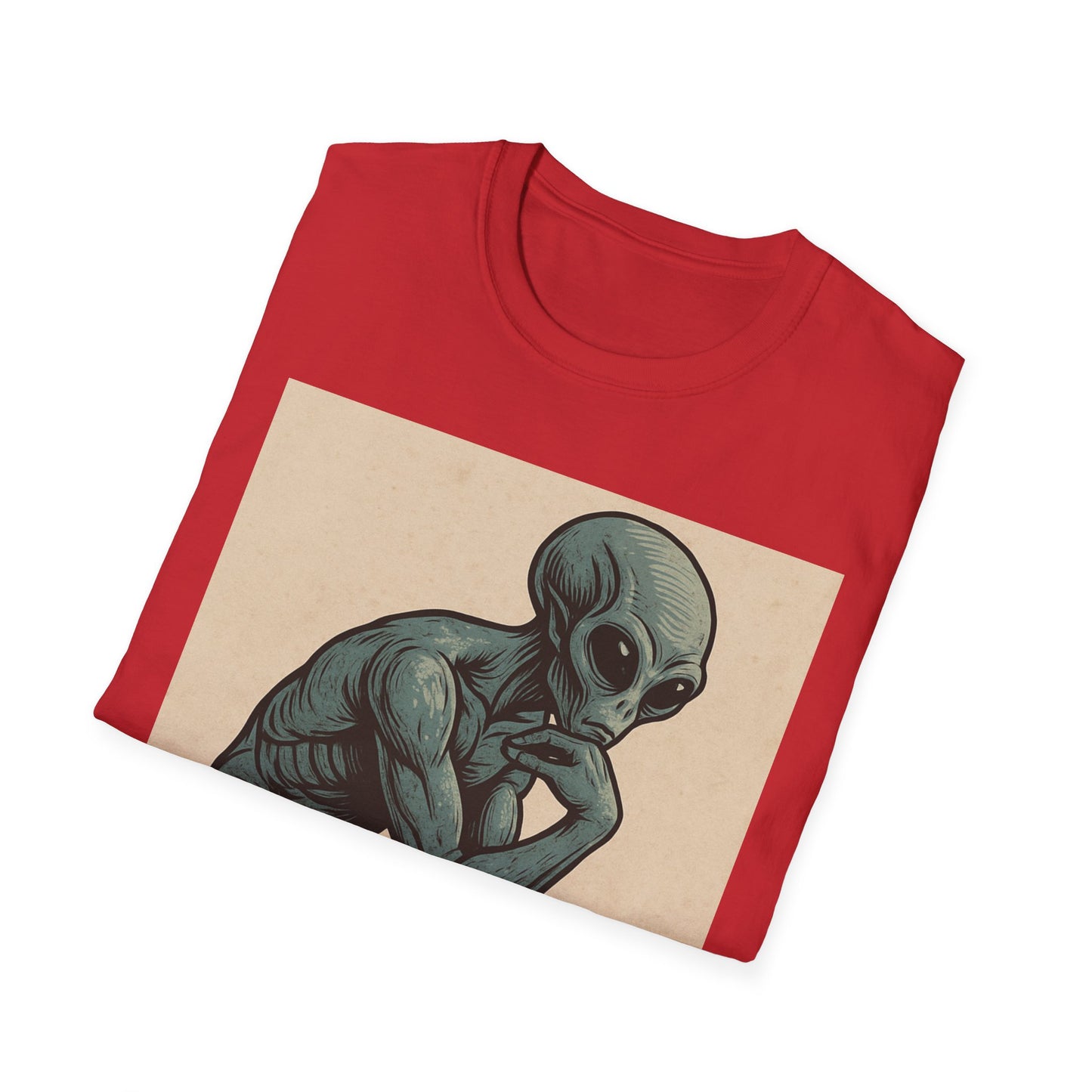 Alien Thinker T-Shirt — Retro Art Sci‑Fi Graphic Tee