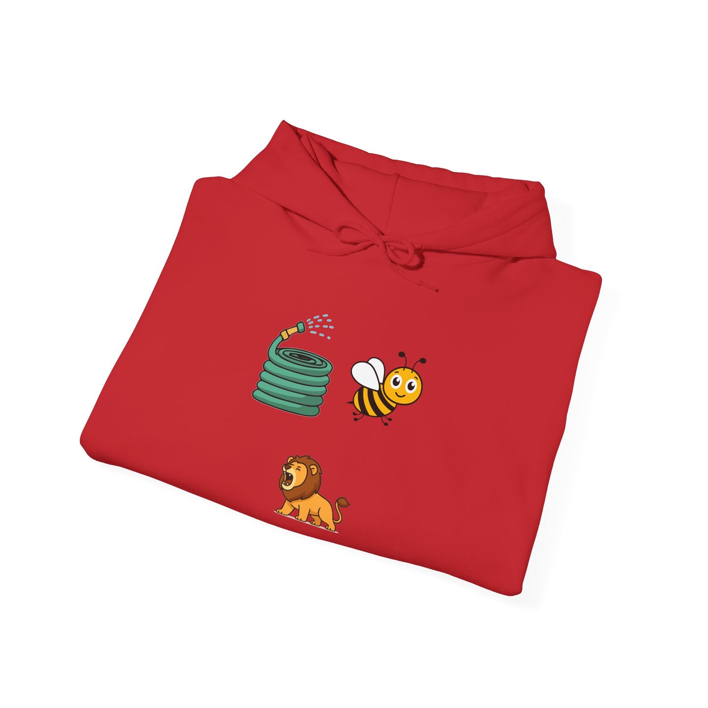 Hose Bee Lion Hoodie — Cute Emoji Puzzle Graphic Sweatshirt
