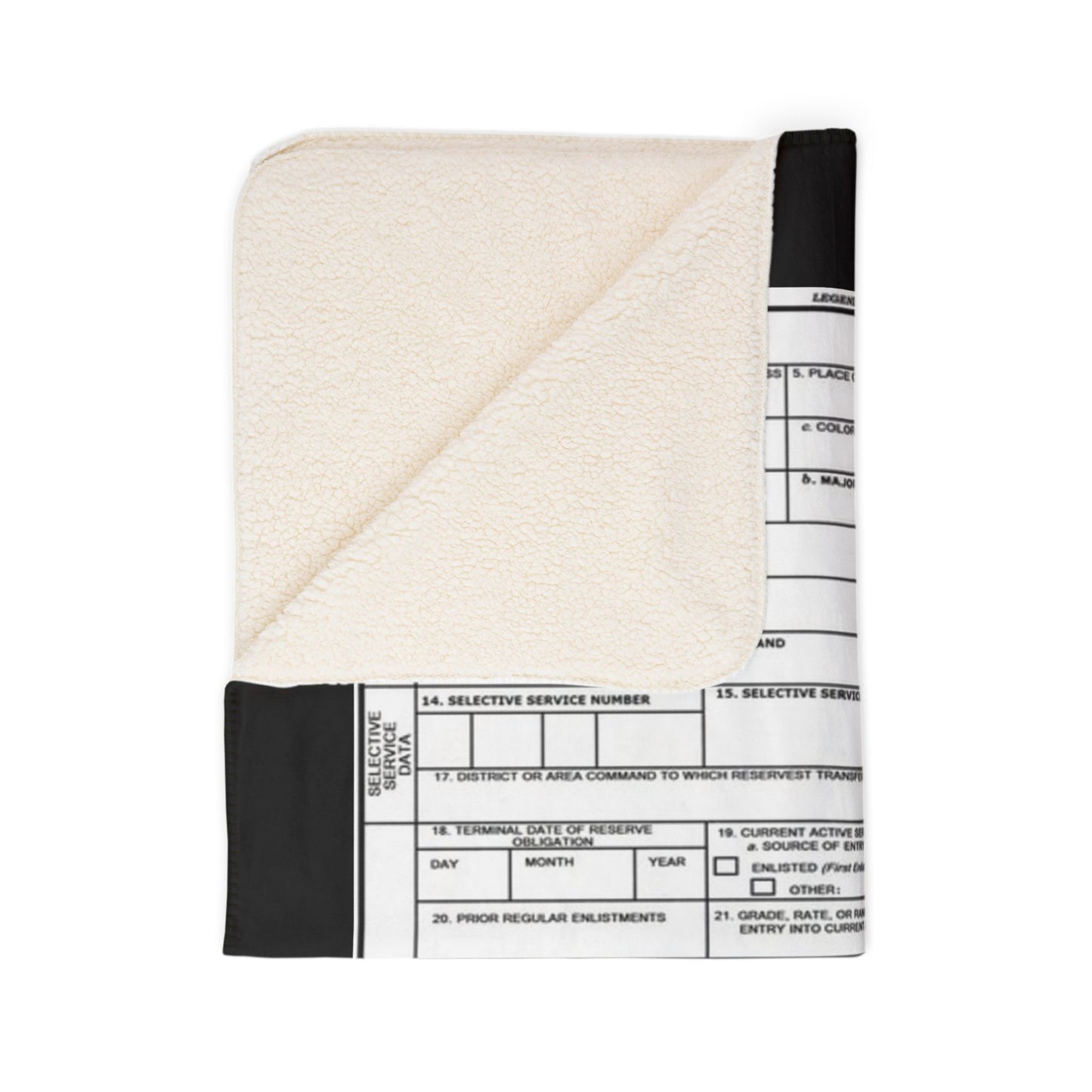 DD214 Fleece Sherpa Blanket — Vintage Form Print Cozy Throw