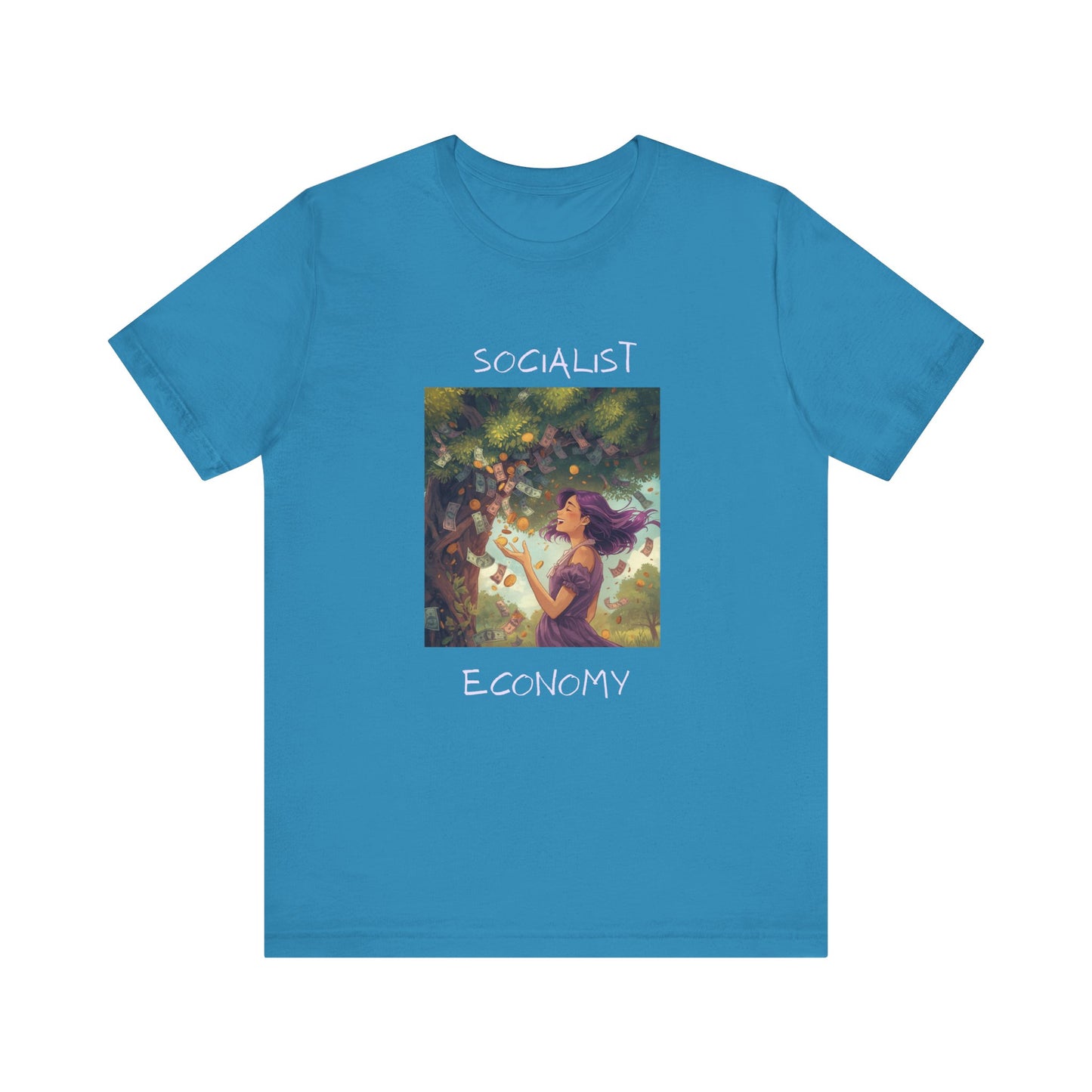 Socialist Economy Graphic Tee — Whimsical Nature Illustration T-Shirt