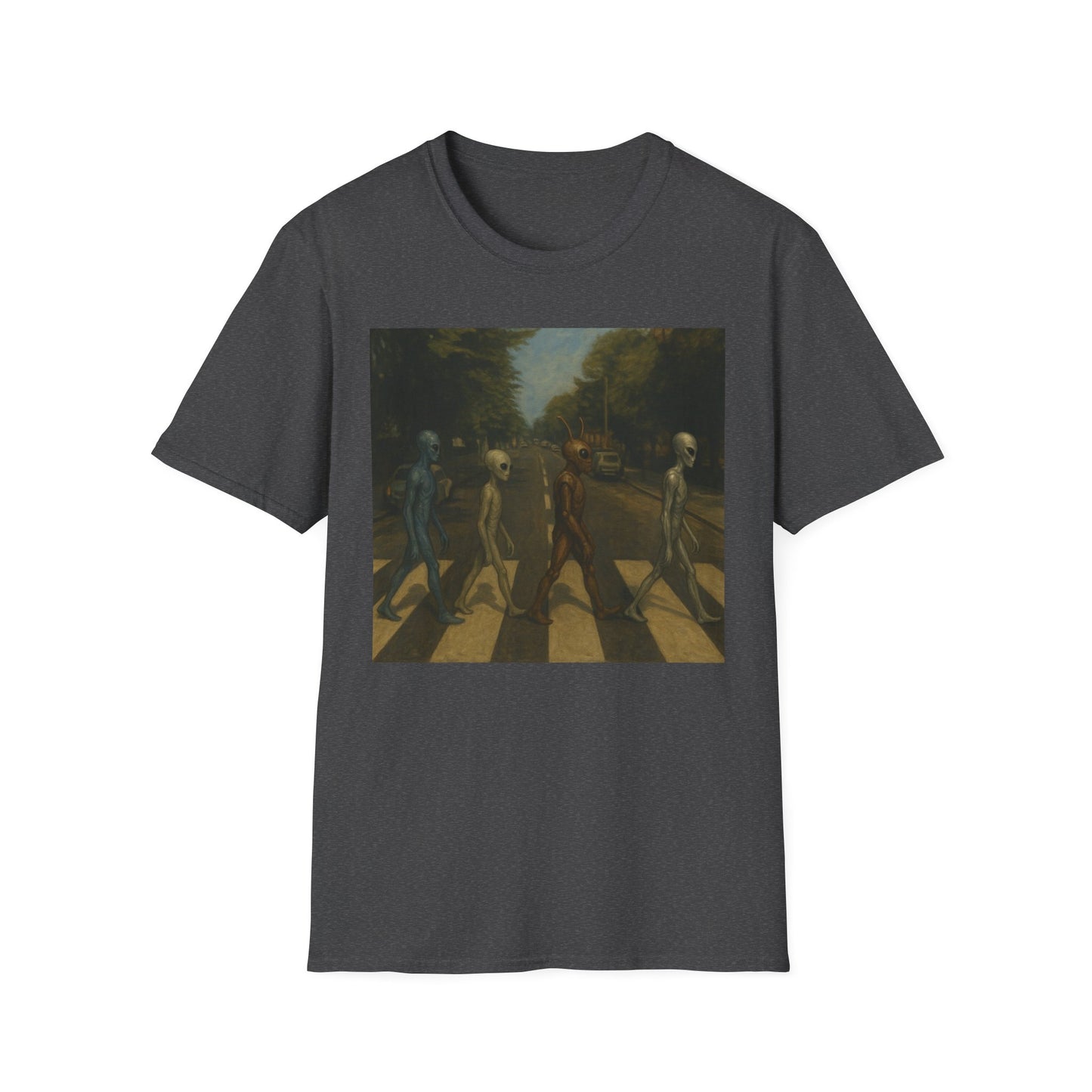 Alien Abbey Road T‑Shirt — Retro Beatles-Inspired Sci‑Fi Band Tee