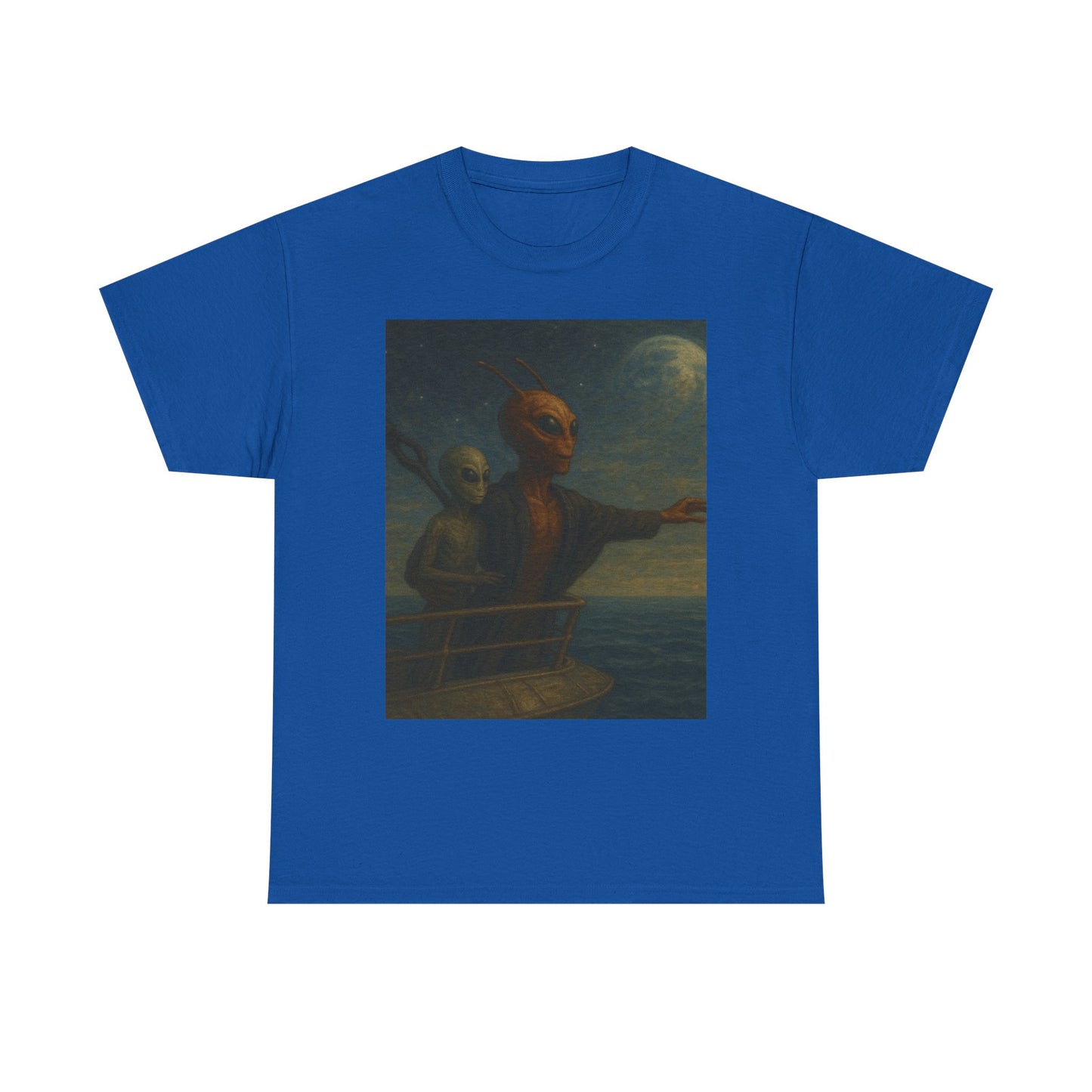 Vintage Gothic Painting Tee — Moonlit Ghost Ship Art T-Shirt