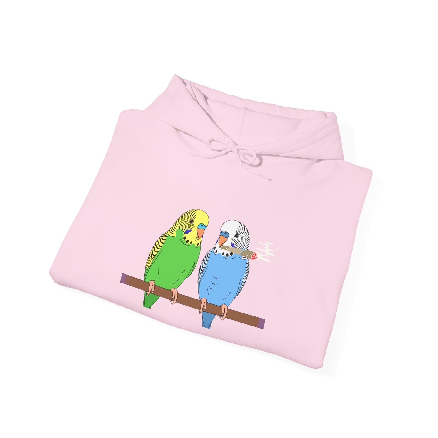 2 Birds 1 Stoned Hoodie – Cute Paired Budgerigar Bird Graphic Sweatshirt