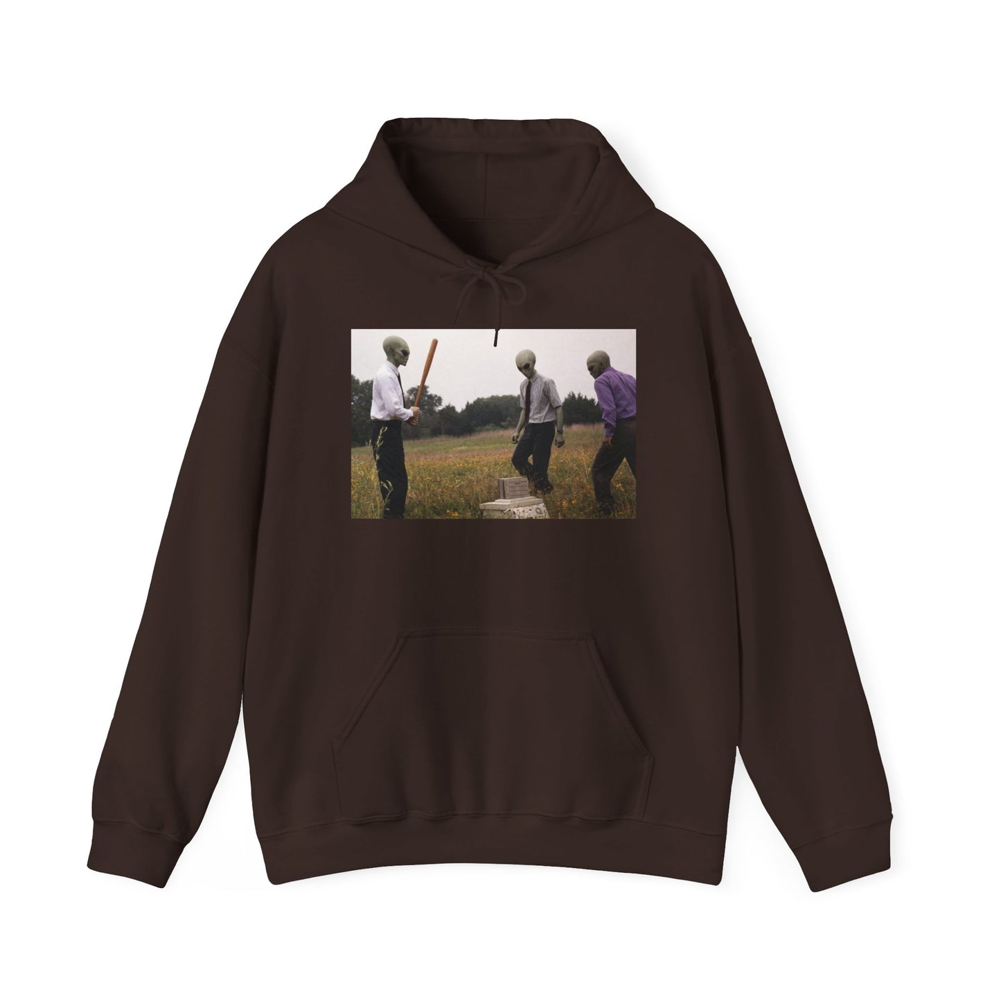 Hoodie — Vintage Field Photo Crew Baseball Bat Retro Graphic Hoodie