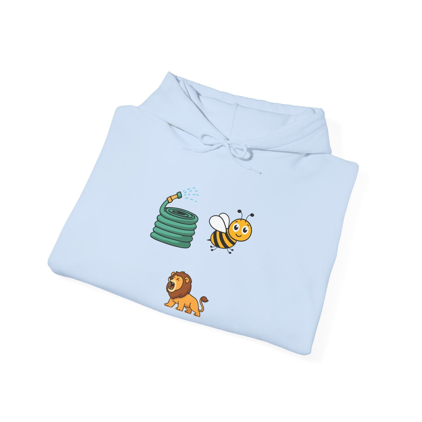 Hose Bee Lion Hoodie — Cute Emoji Puzzle Graphic Sweatshirt