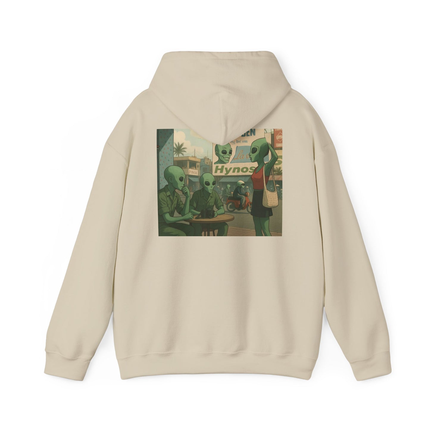 Alien Full Metal Jacket Hoodie – Retro Cartoon Extraterrestrial Scene Sweatshirt