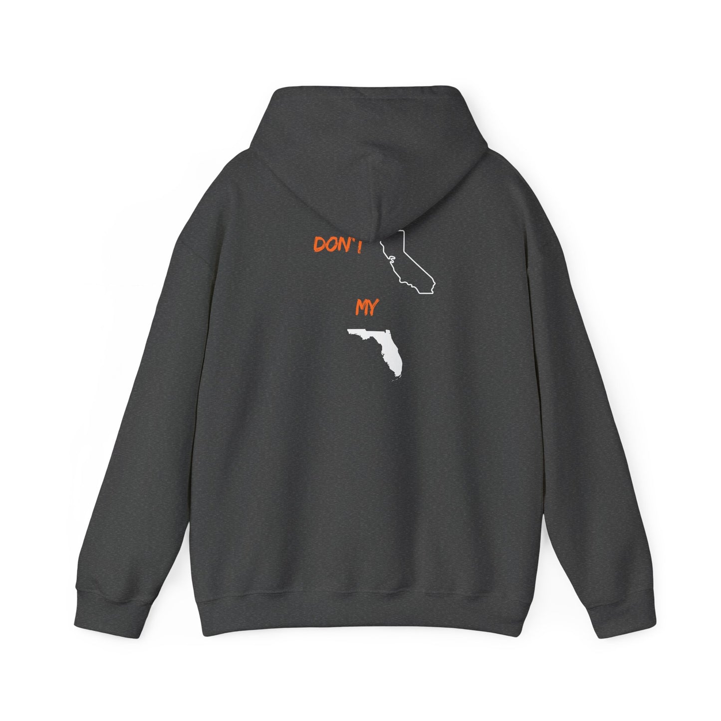 Hoodie — "Don’t My" California & Florida Outline Graphic Pullover