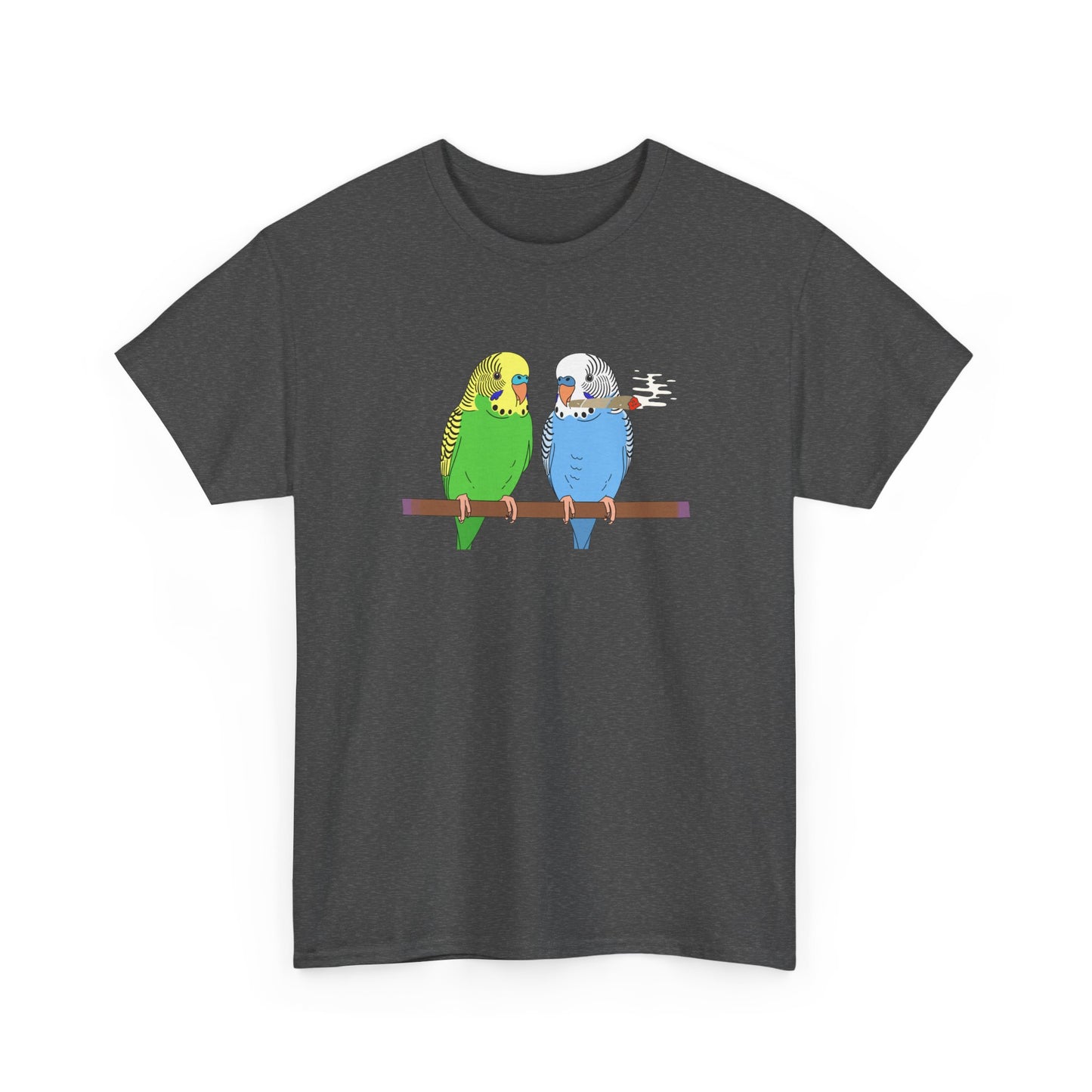 2 Birds 1 Stoned T-Shirt — Cute Parakeet Pair Graphic Tee