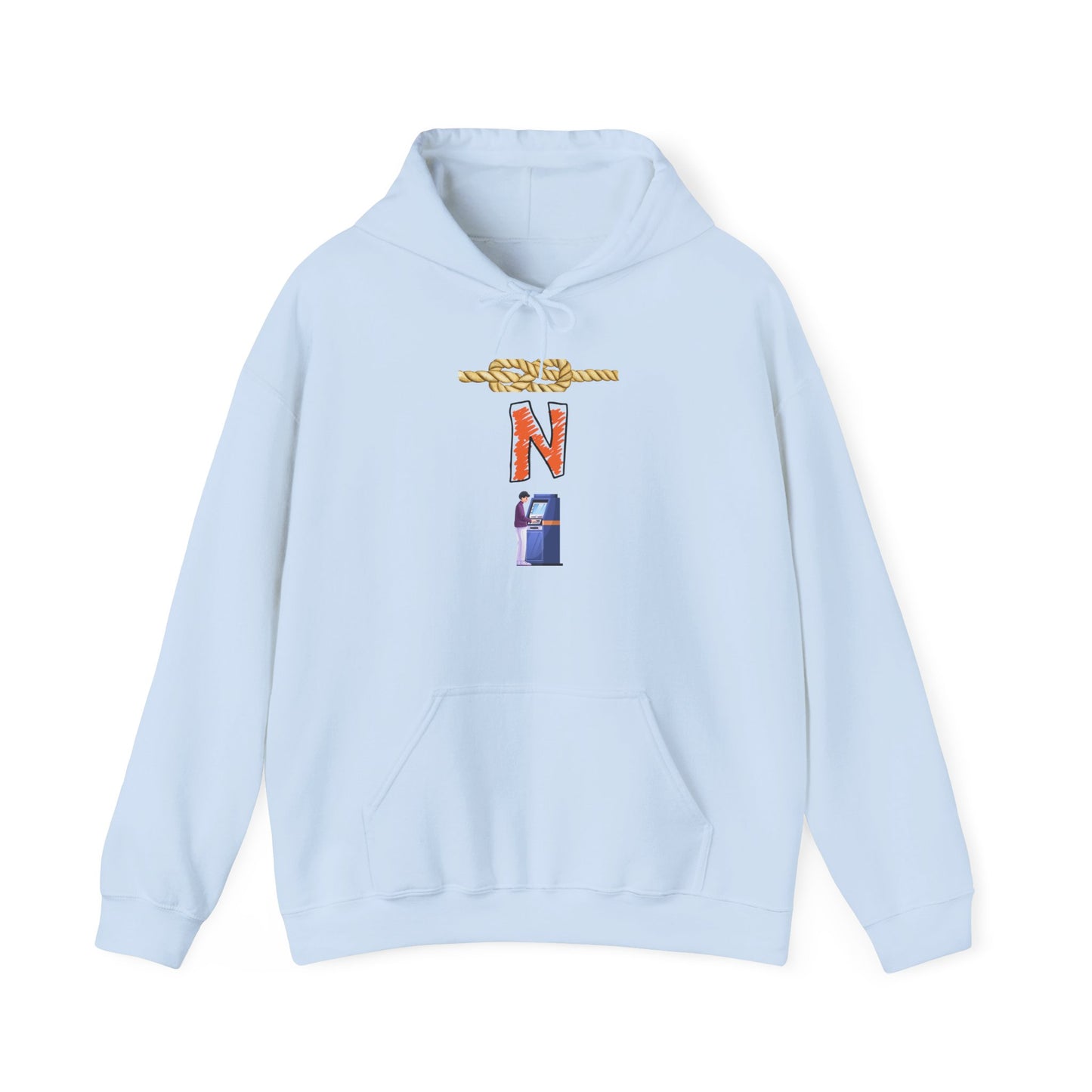 N-Initial Graphic Hoodie – Vintage Letter Patch Streetwear Sweatshirt