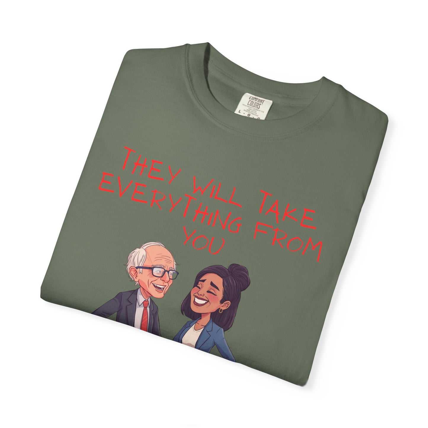 T-Shirt — 'They Will Take Everything From You But Your Job' Cartoon Duo Graphic Tee