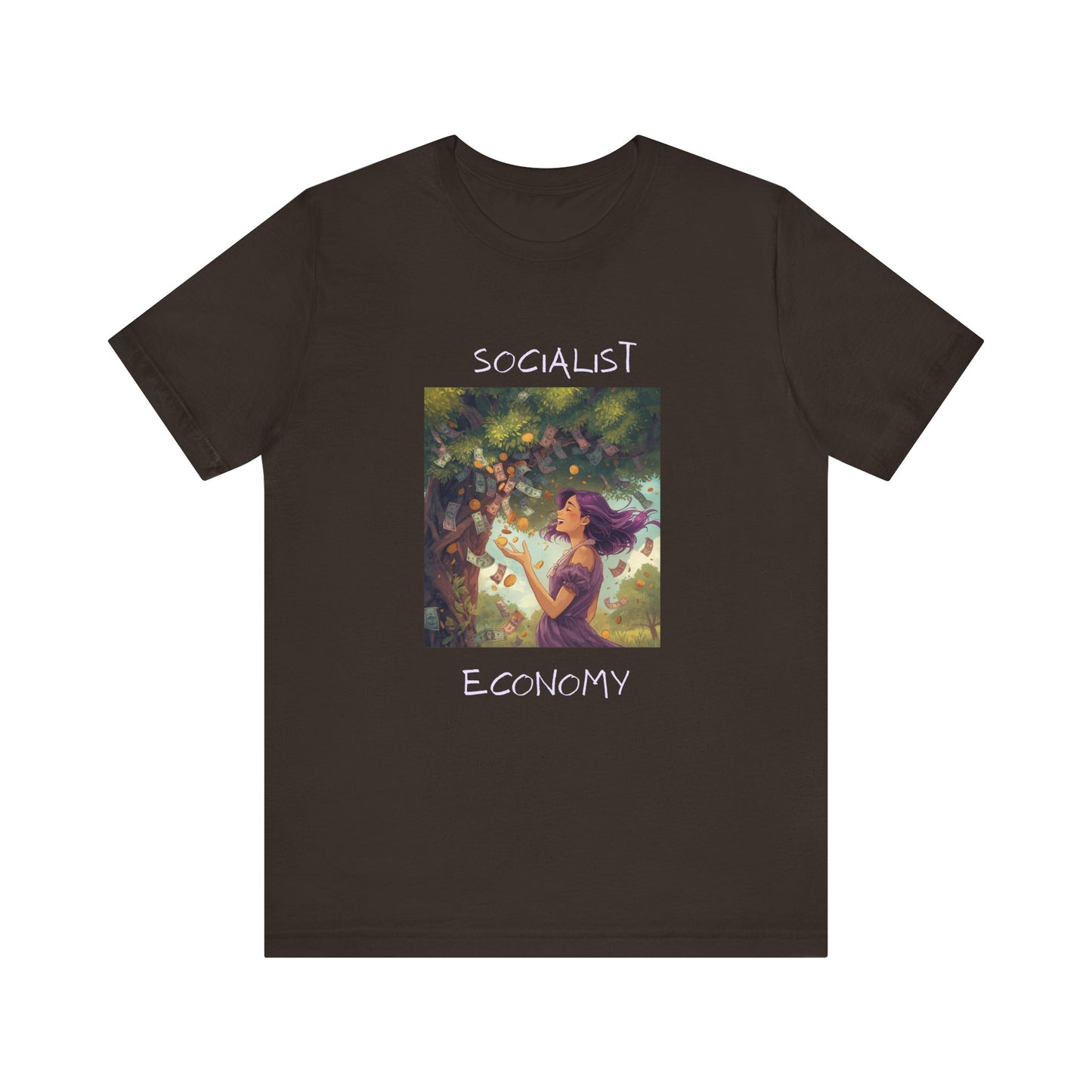 Socialist Economy Graphic Tee — Whimsical Nature Illustration T-Shirt