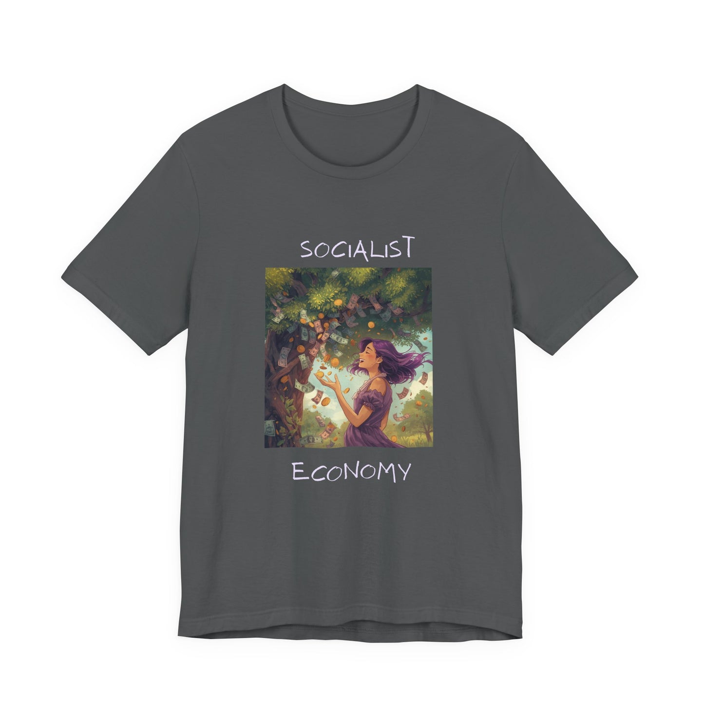 Socialist Economy Graphic Tee — Whimsical Nature Illustration T-Shirt