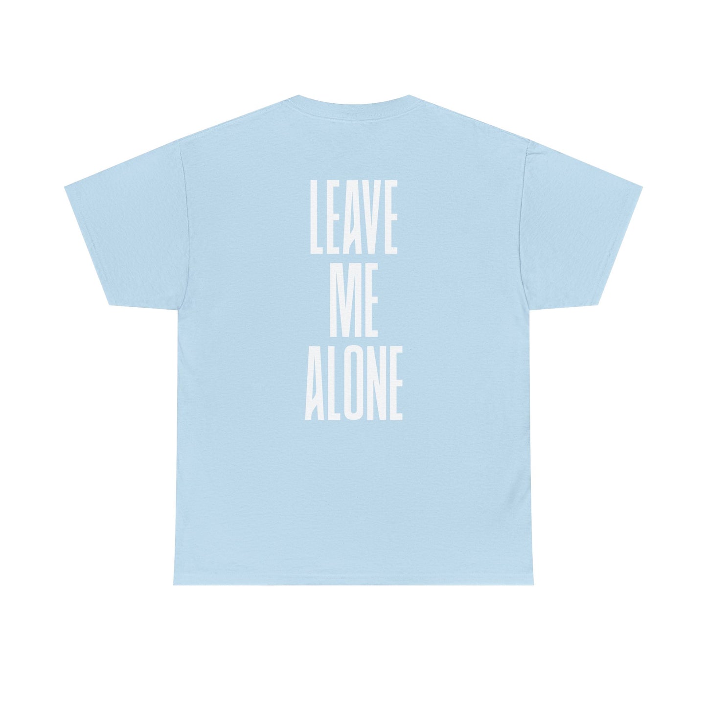Leave Me Alone T‑Shirt — Bold Vertical Text Graphic Tee