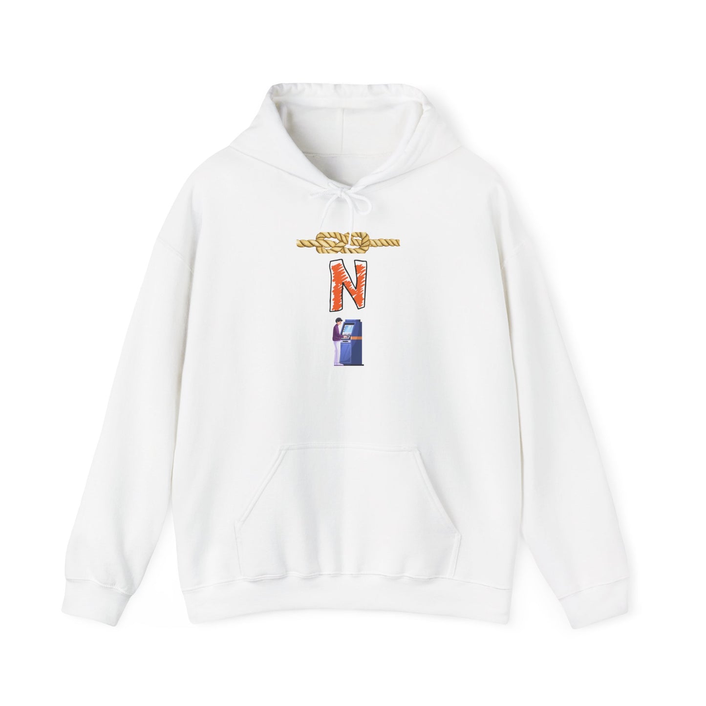 N-Initial Graphic Hoodie – Vintage Letter Patch Streetwear Sweatshirt