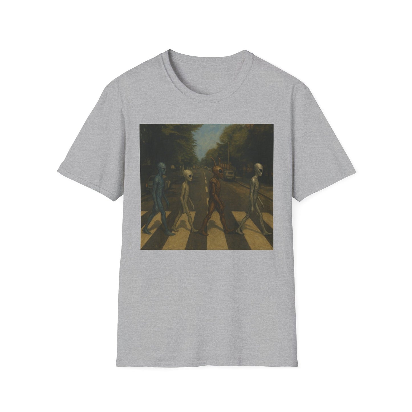 Alien Abbey Road T‑Shirt — Retro Beatles-Inspired Sci‑Fi Band Tee