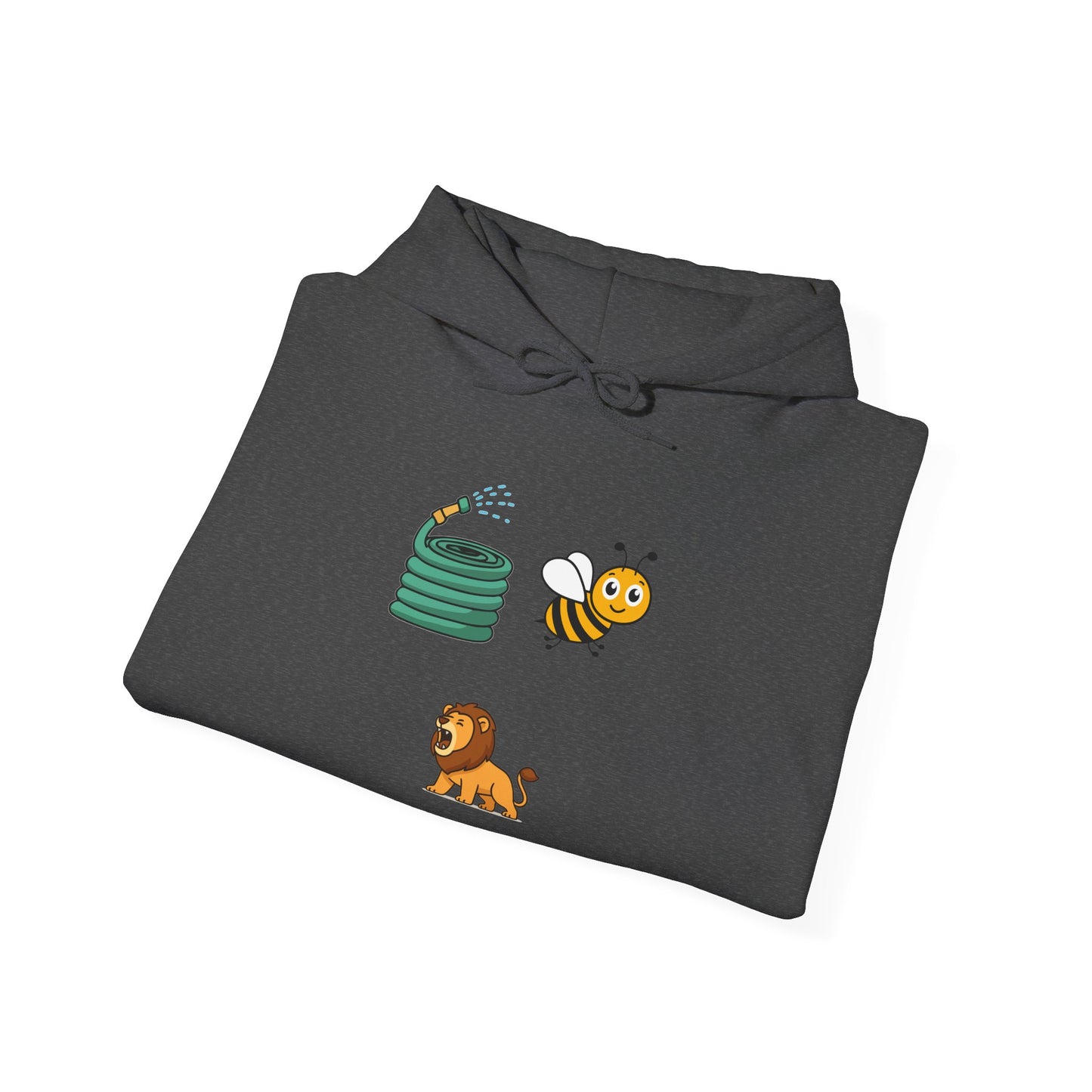 Hose Bee Lion Hoodie — Cute Emoji Puzzle Graphic Sweatshirt
