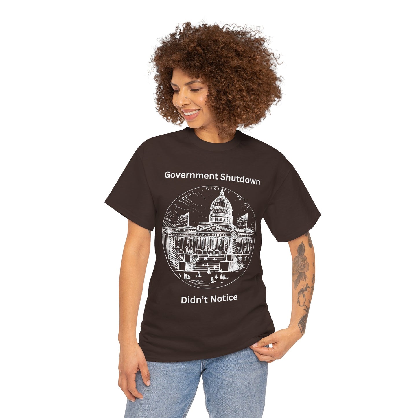 Government Shutdown Didn't Notice T-Shirt — Capitol Graphic Political Humor Tee