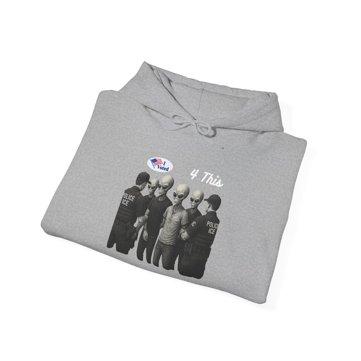 Alien Family Hoodie — Funny 'I Voted' Sticker Graphic Pullover
