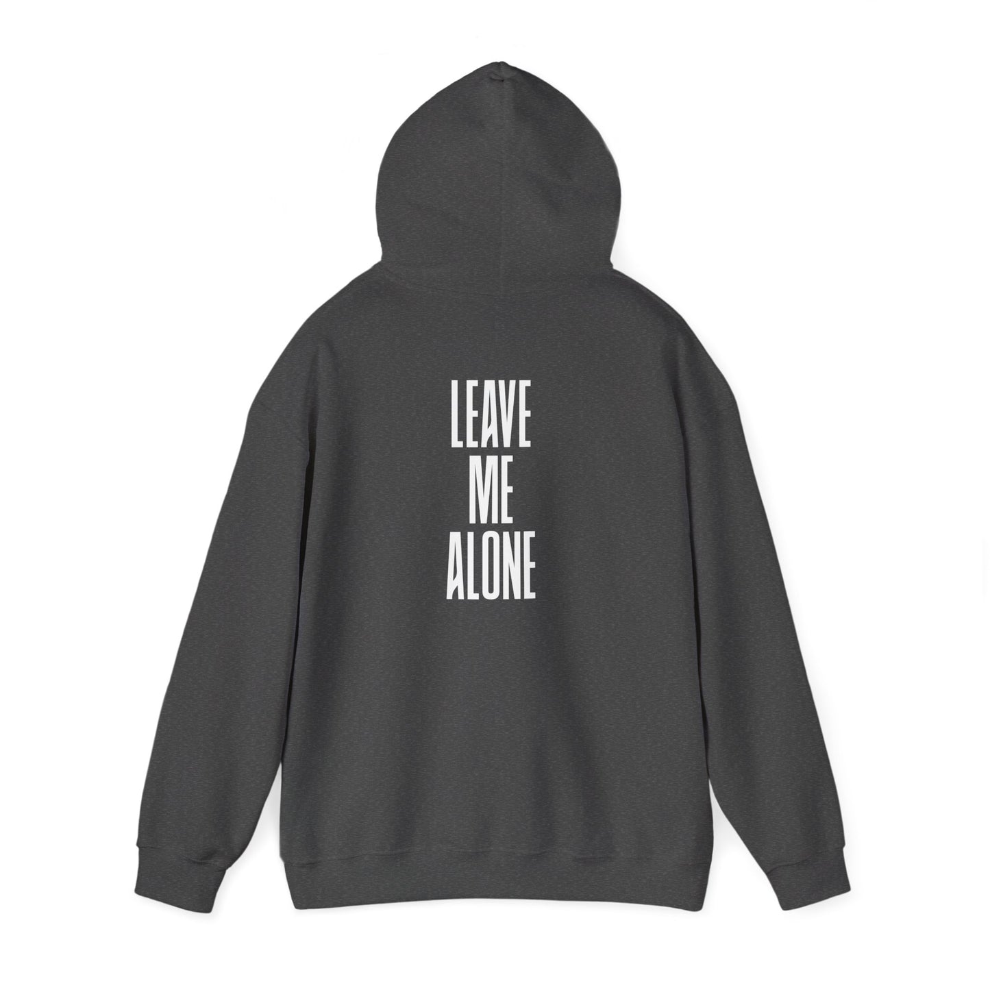 Hoodie - 'Leave Me Alone' Minimalist Black Graphic Hoodie