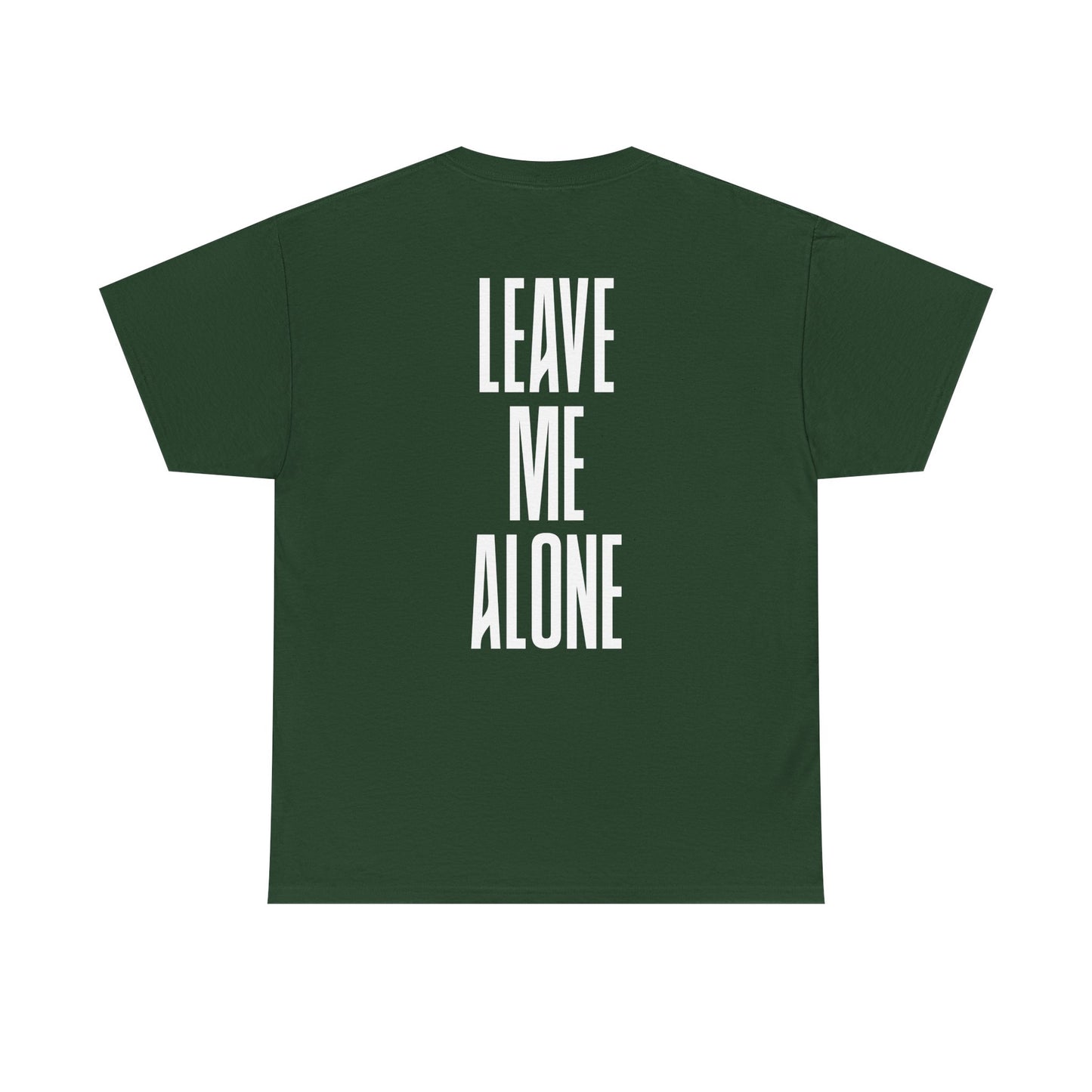 Leave Me Alone T‑Shirt — Bold Vertical Text Graphic Tee