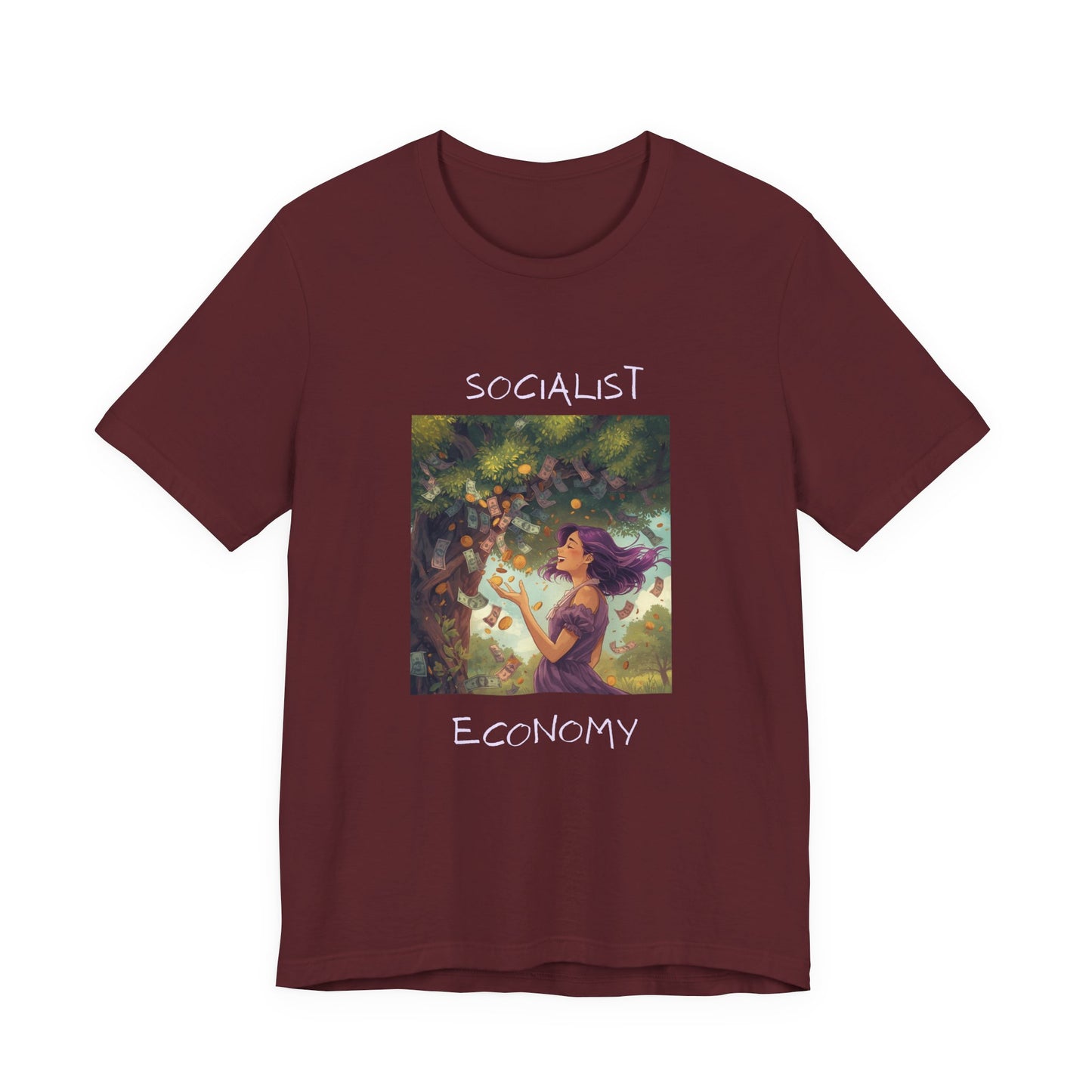 Socialist Economy Graphic Tee — Whimsical Nature Illustration T-Shirt
