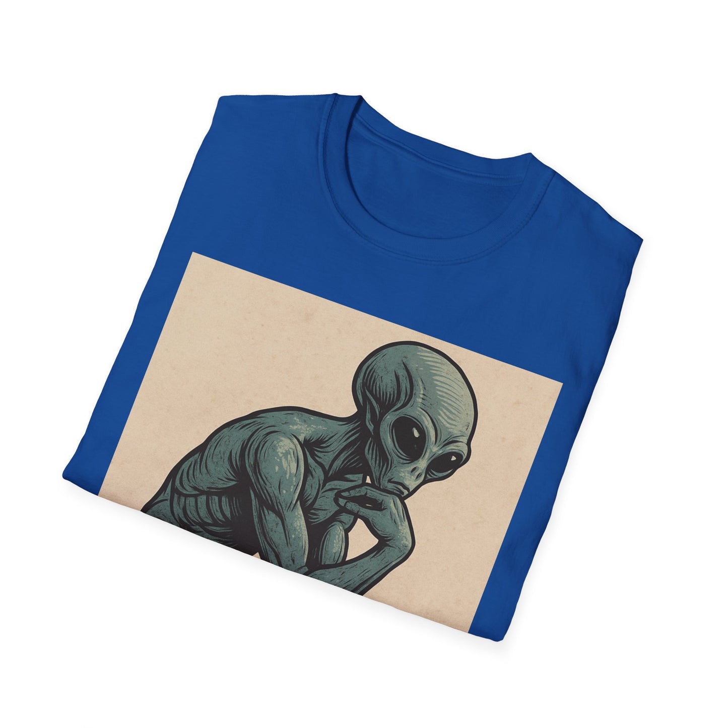 Alien Thinker T-Shirt — Retro Art Sci‑Fi Graphic Tee