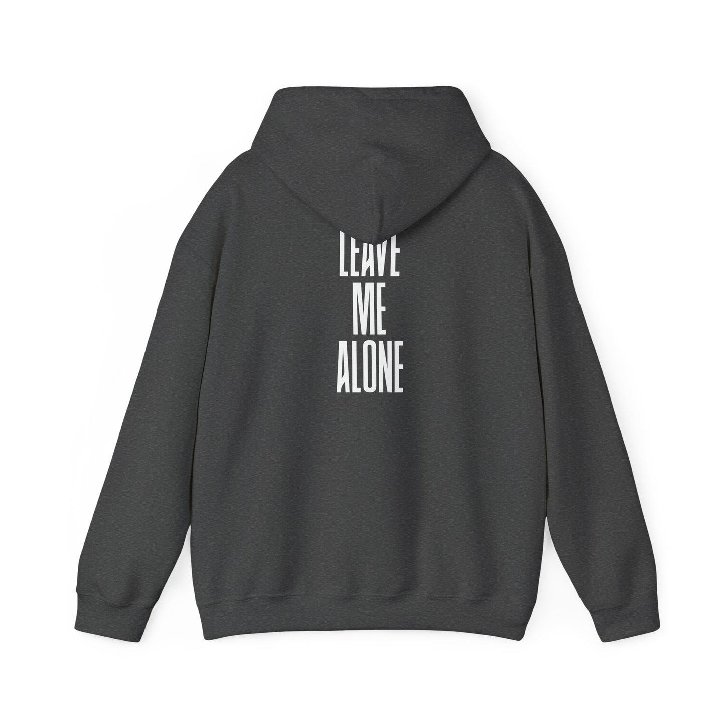Hoodie - 'Leave Me Alone' Minimalist Black Graphic Hoodie