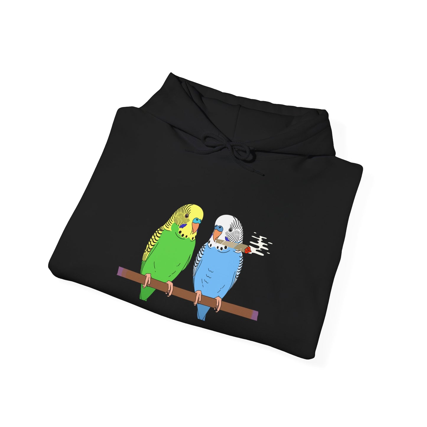 2 Birds 1 Stoned Hoodie – Cute Paired Budgerigar Bird Graphic Sweatshirt