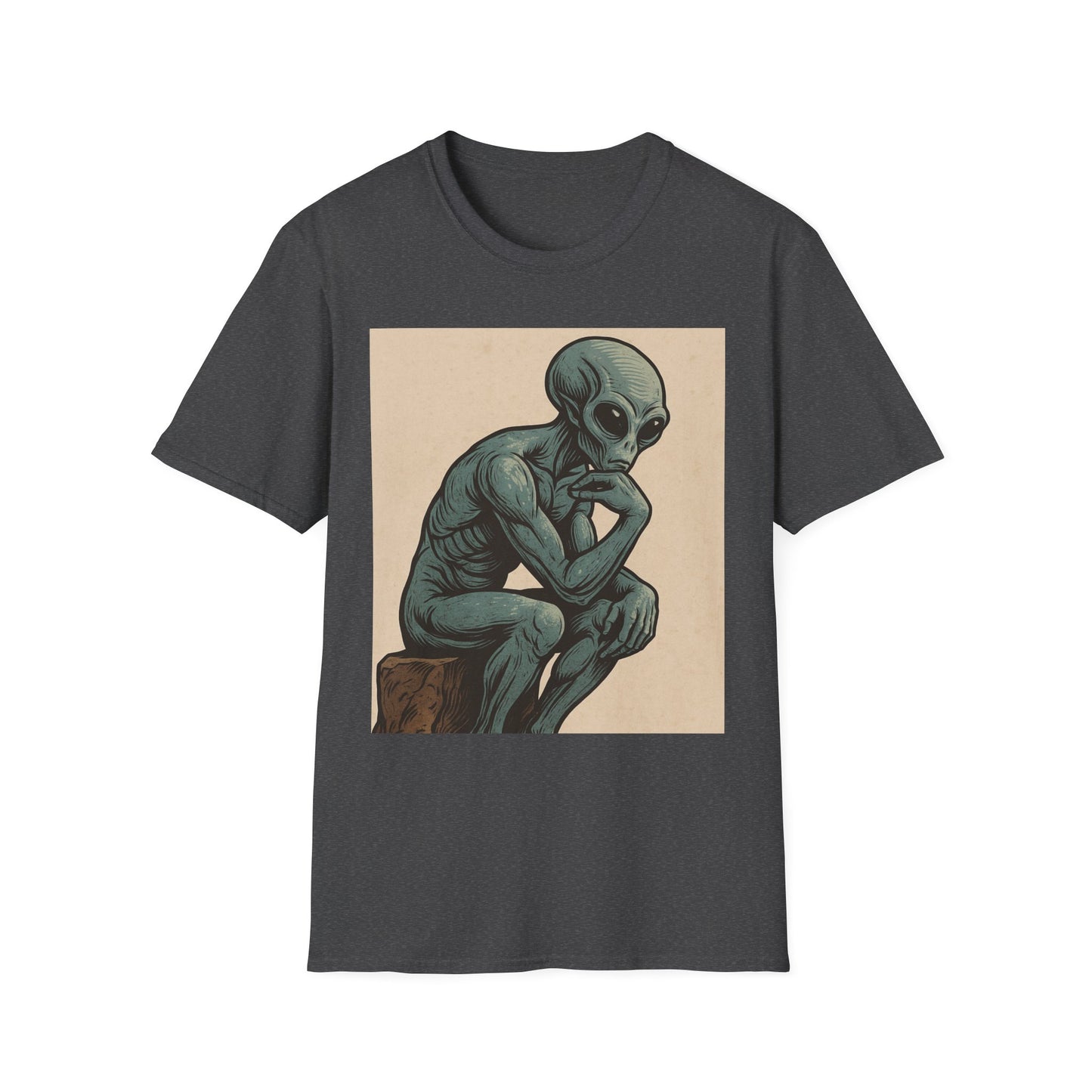 Alien Thinker T-Shirt — Retro Art Sci‑Fi Graphic Tee