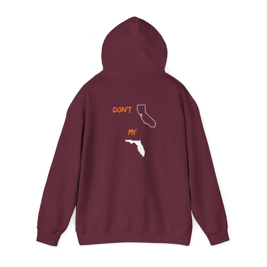 Hoodie — "Don’t My" California & Florida Outline Graphic Pullover