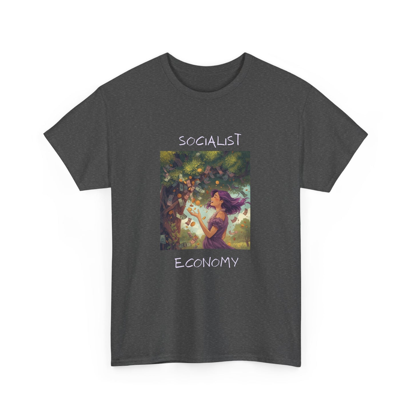Socialist Economy Graphic Tee — Retro Fairy Illustration Political T‑Shirt
