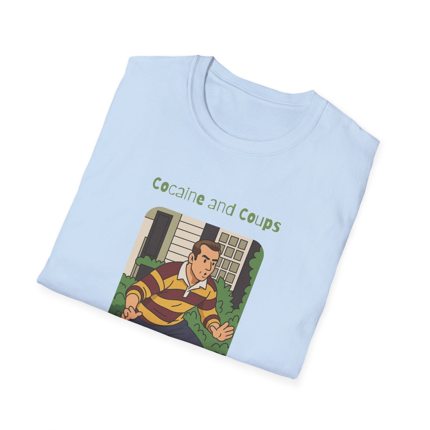 Rugby Player Illustration T-Shirt — 'Courage and Cupps' Vintage Sports Tee