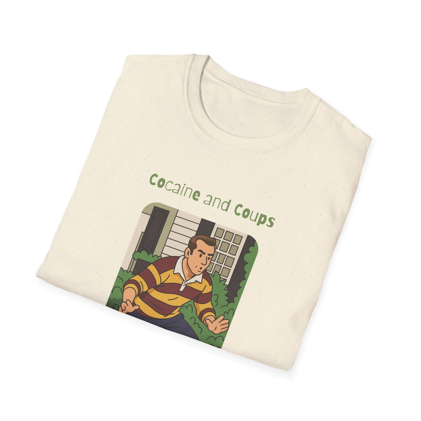 Rugby Player Illustration T-Shirt — 'Courage and Cupps' Vintage Sports Tee