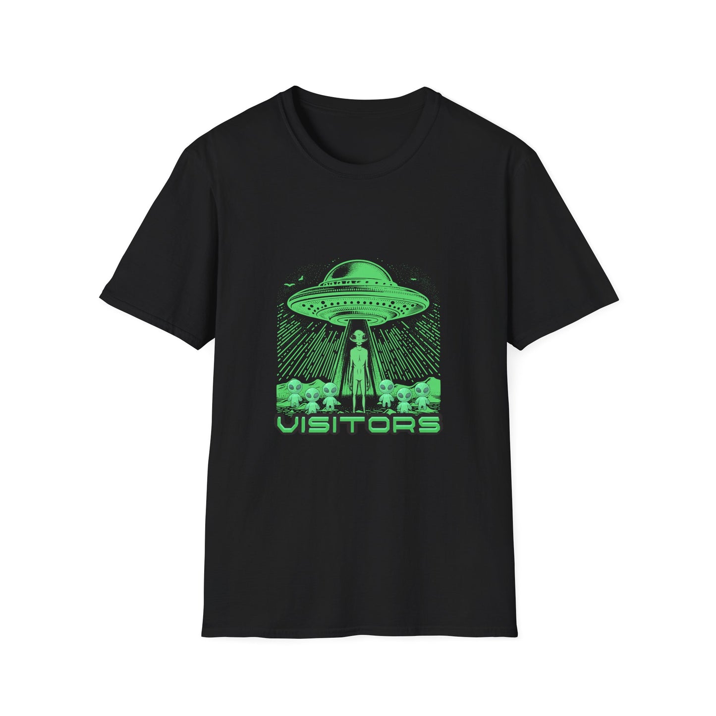 Alien Visitors T-Shirt — Retro UFO Graphic Tee