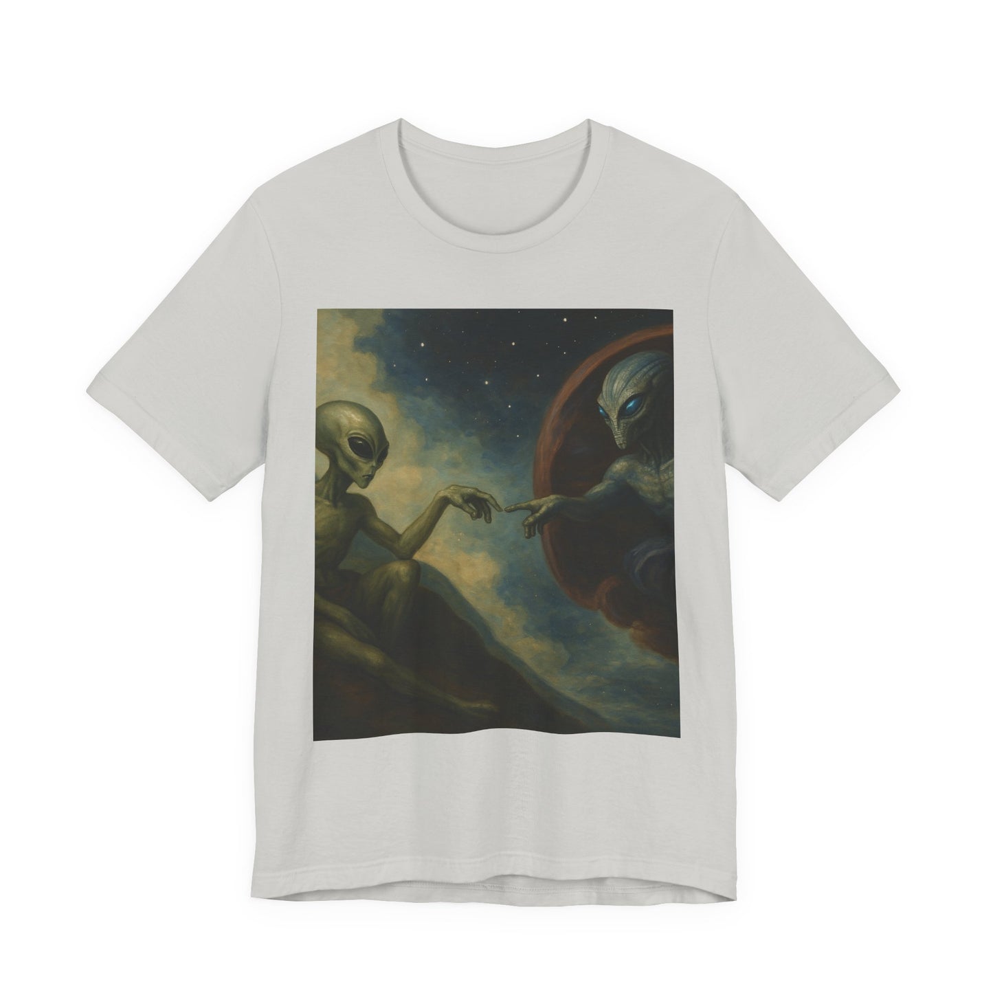 Alien Creation Tee — Cosmic Michelangelo Graphic T-Shirt