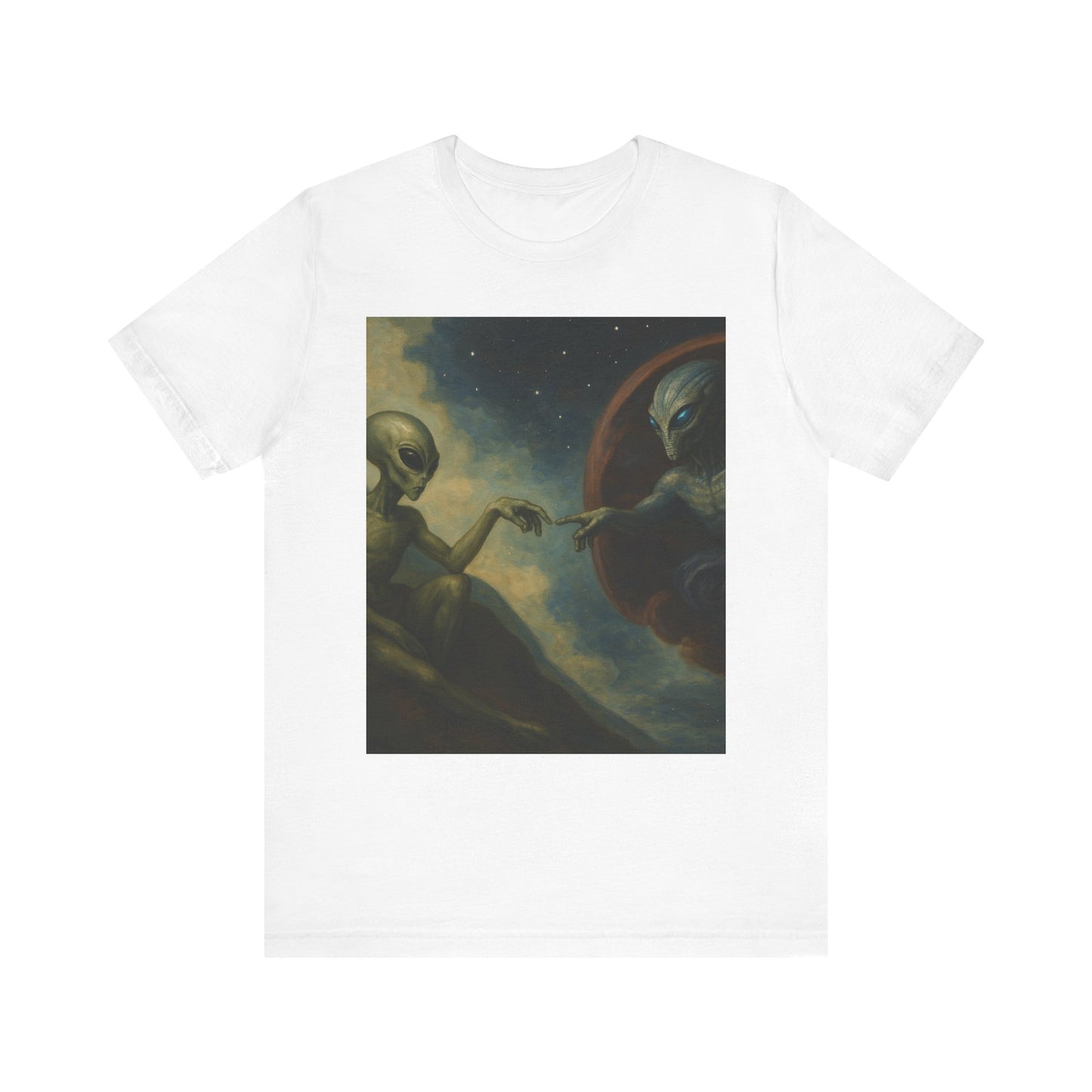 Alien Creation Tee — Cosmic Michelangelo Graphic T-Shirt