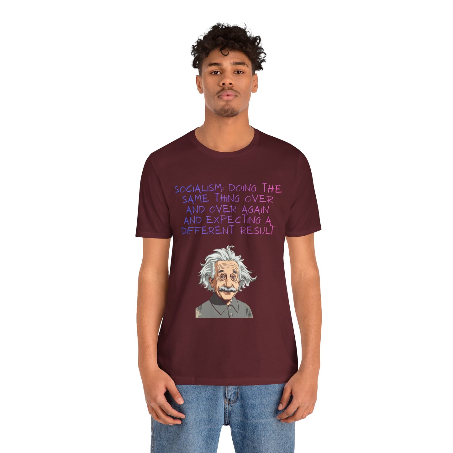 Einstein Graphic Tee — "Doing the Same Thing Over and Over" Funny Science T‑Shirt