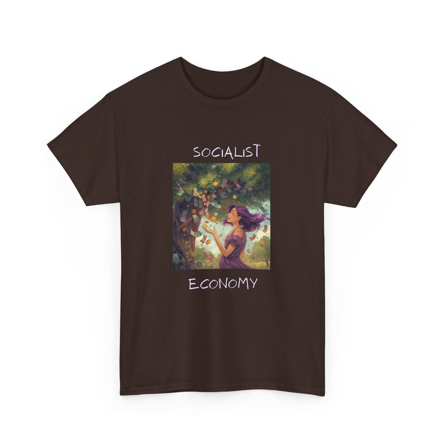 Socialist Economy Graphic Tee — Retro Fairy Illustration Political T‑Shirt