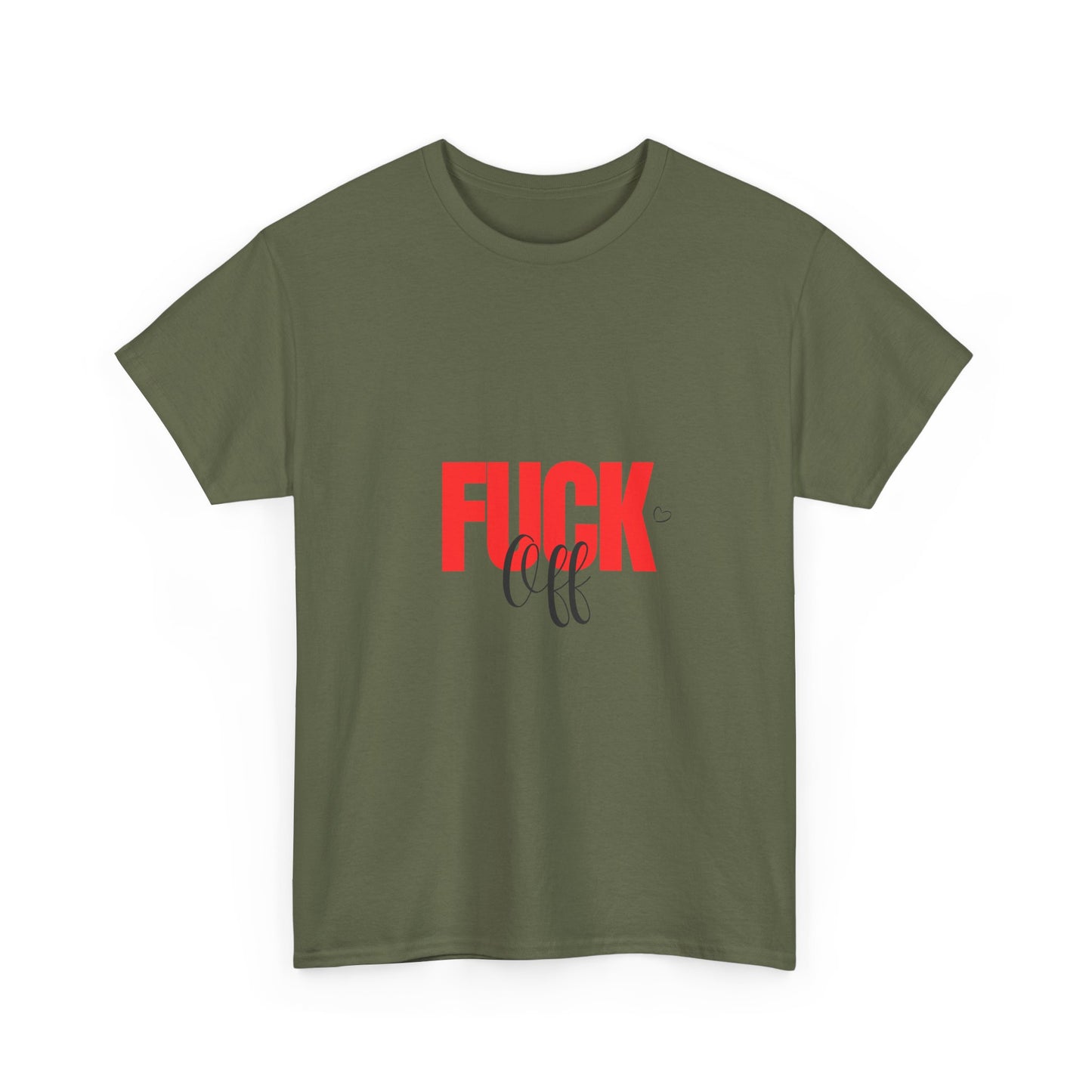 Graphic Tee — Bold 'FUCK' Red Block Letter Tee with Script Accent