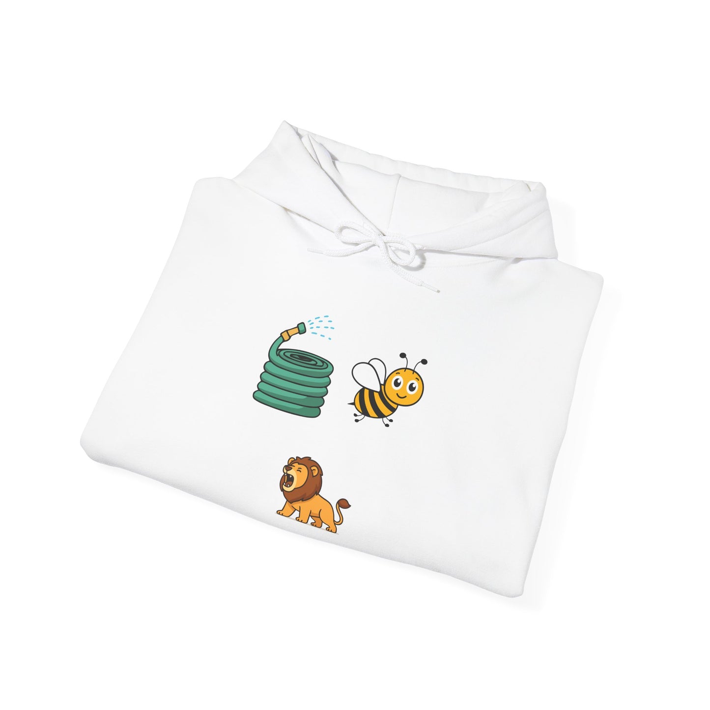 Hose Bee Lion Hoodie — Cute Emoji Puzzle Graphic Sweatshirt