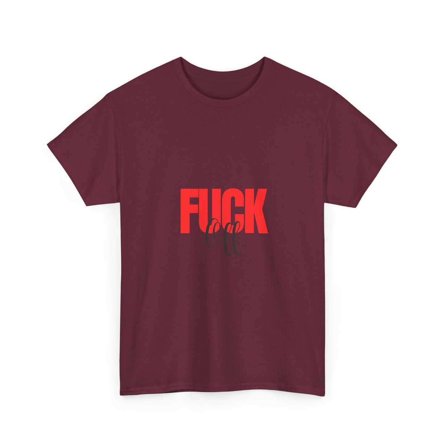 Graphic Tee — Bold 'FUCK' Red Block Letter Tee with Script Accent