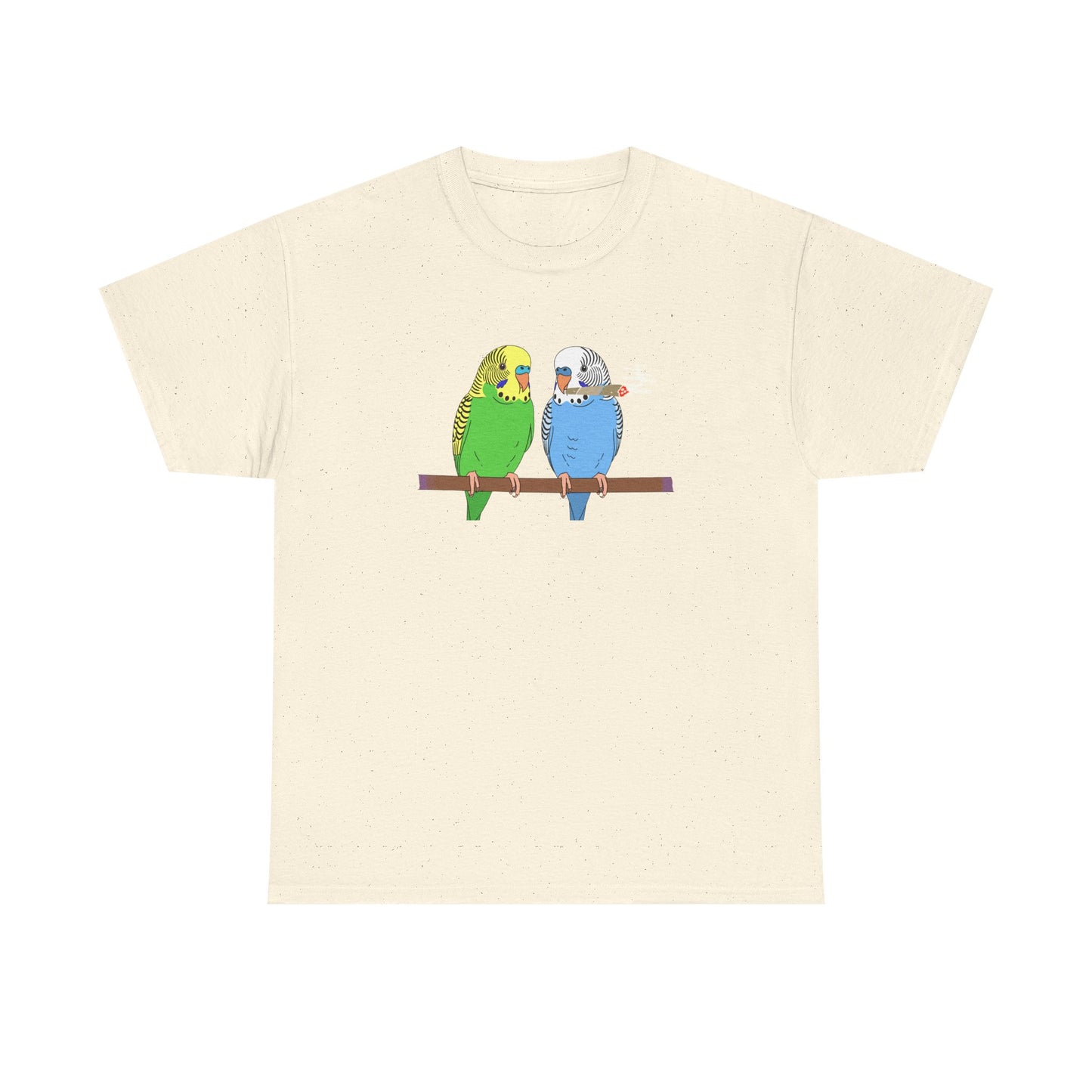 2 Birds 1 Stoned T-Shirt — Cute Parakeet Pair Graphic Tee