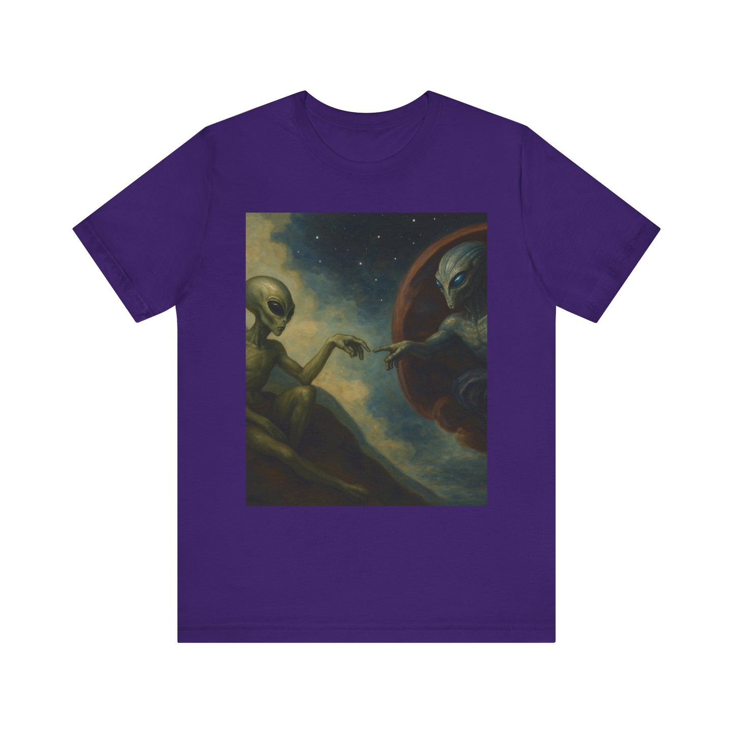Alien Creation Tee — Cosmic Michelangelo Graphic T-Shirt