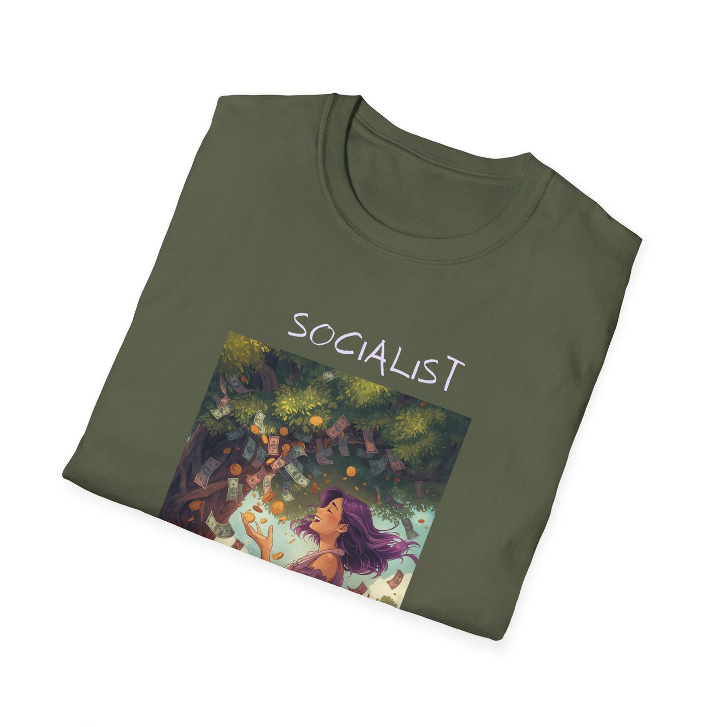Socialist Economy T‑Shirt — Feminine Nature Illustration Political Tee