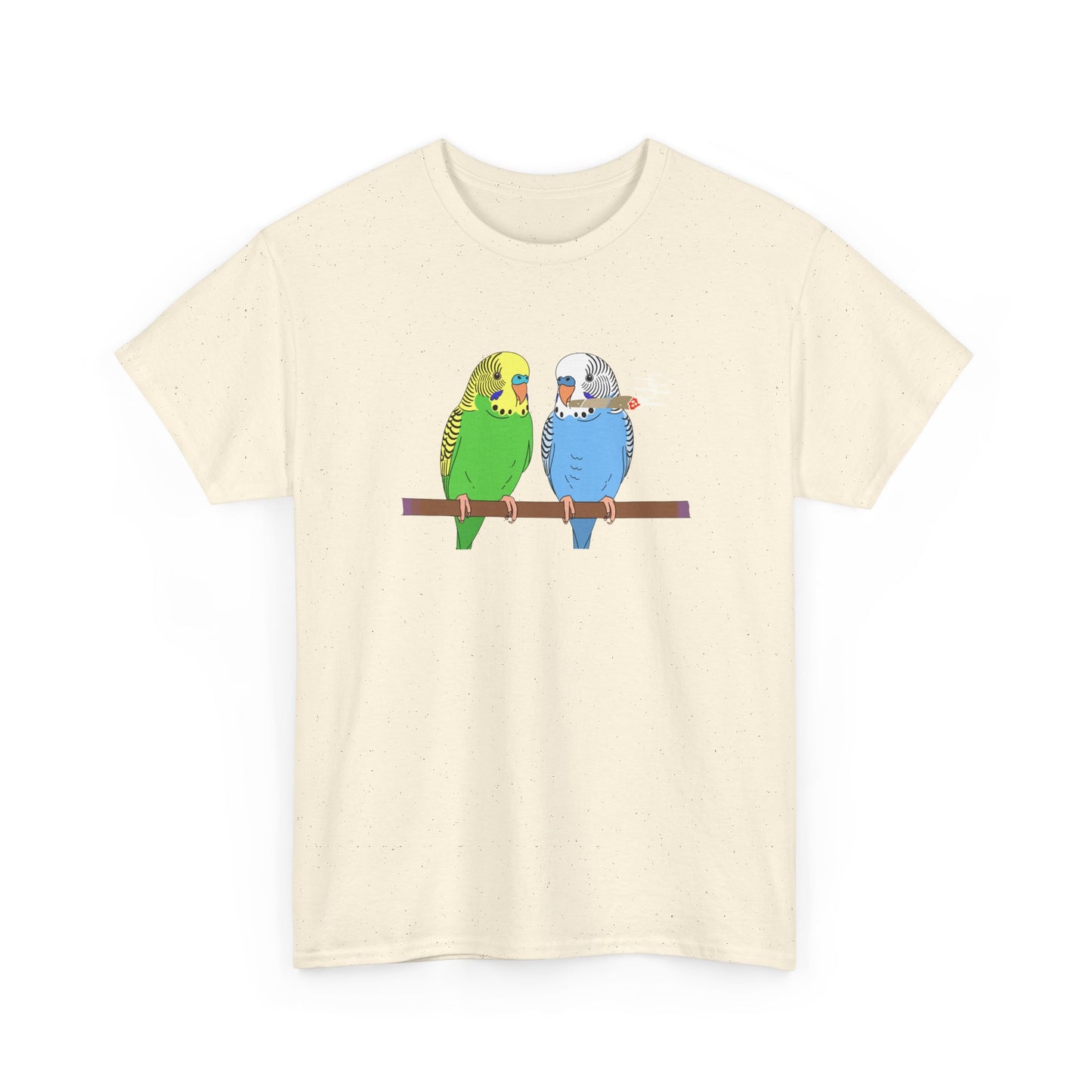 2 Birds 1 Stoned T-Shirt — Cute Parakeet Pair Graphic Tee