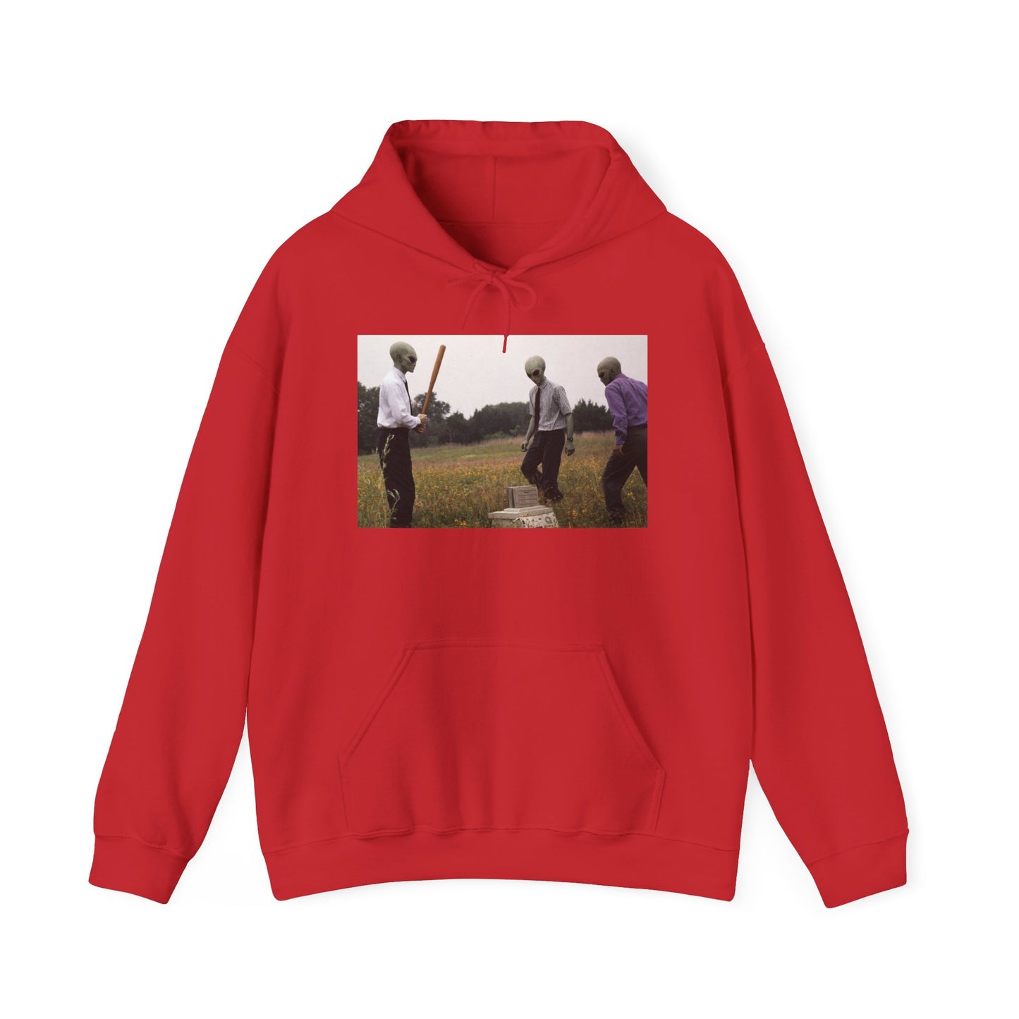 Hoodie — Vintage Field Photo Crew Baseball Bat Retro Graphic Hoodie