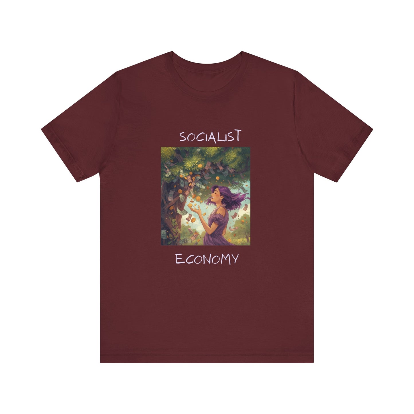 Socialist Economy Graphic Tee — Whimsical Nature Illustration T-Shirt