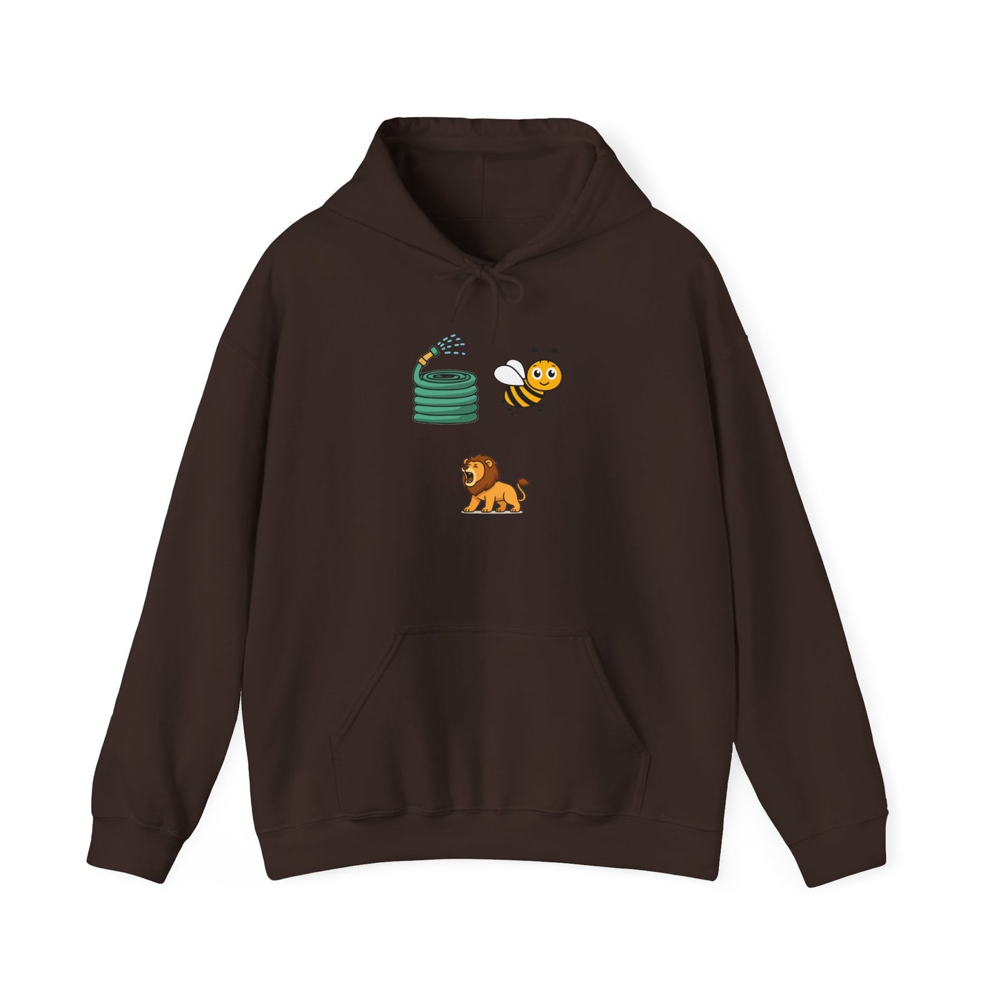 Hose Bee Lion Hoodie — Cute Emoji Puzzle Graphic Sweatshirt